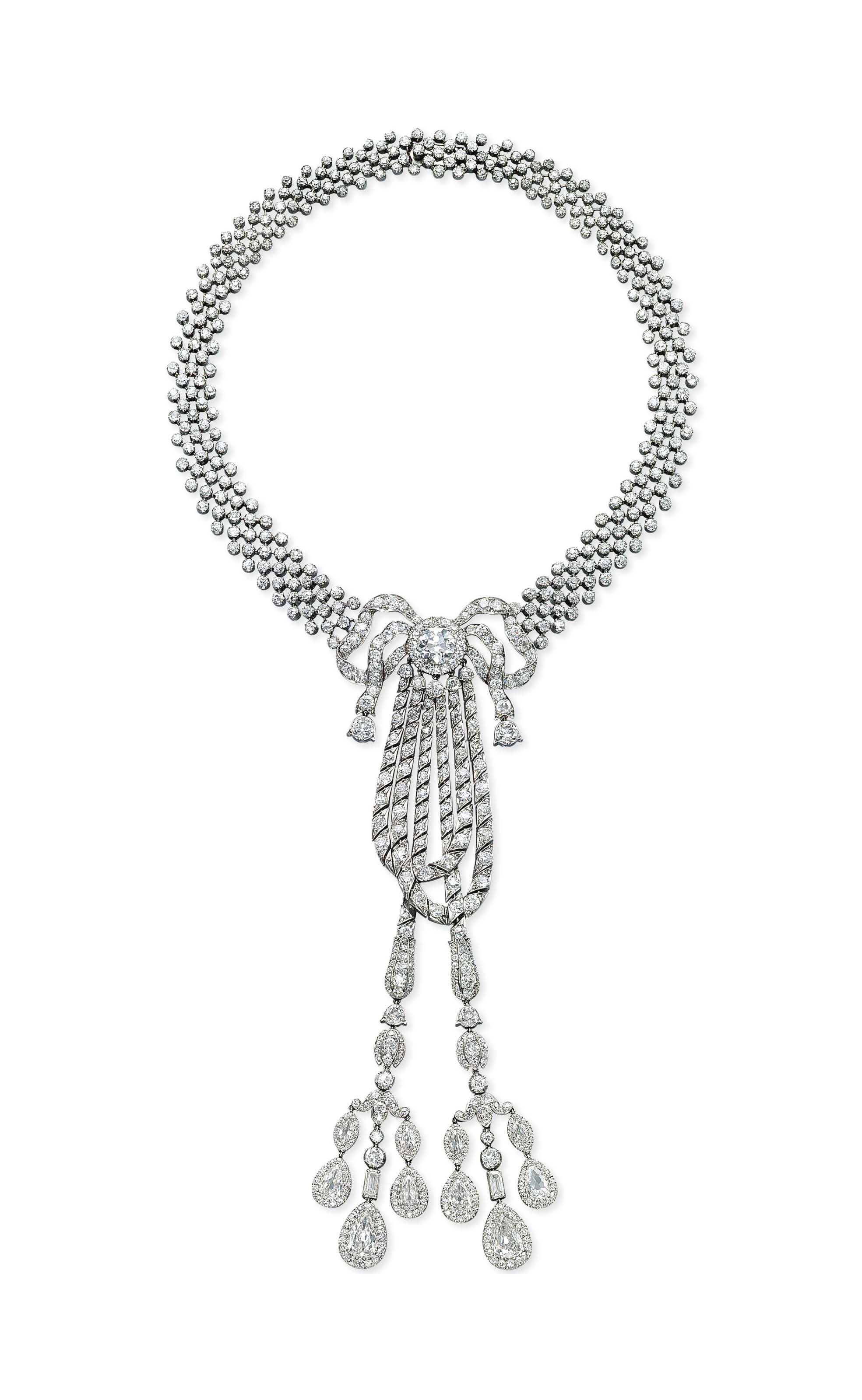 A BELLE EPOQUE DIAMOND NECKLACE, BY CARTIER