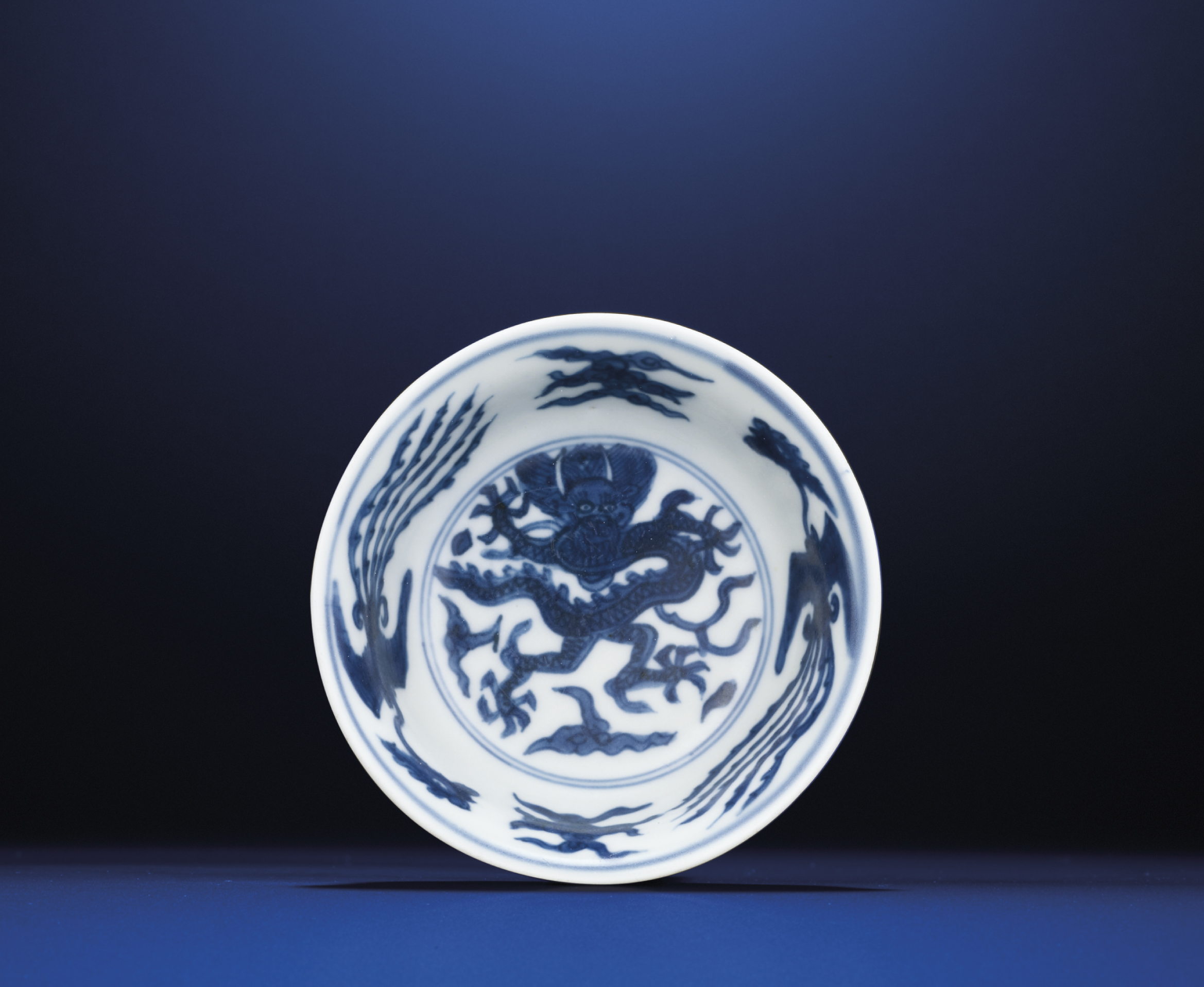 明萬曆青花穿花鳳紋盌雙圈雙行六字楷書款, WANLI SIX-CHARACTER MARK