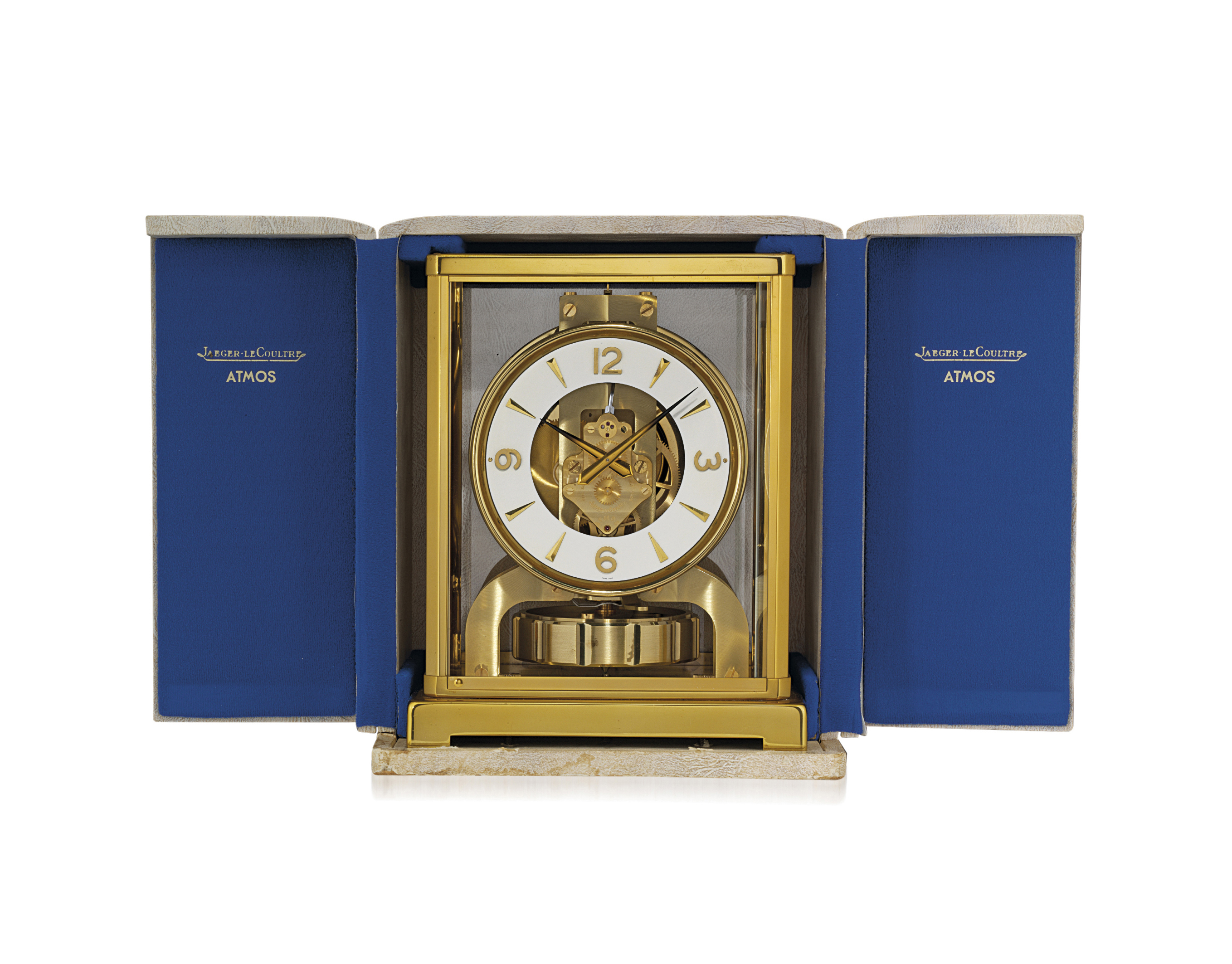 JAEGERLECOULTRE. A GILT BRASS ATMOS CLOCK , SIGNED JAEGERLECOULTRE