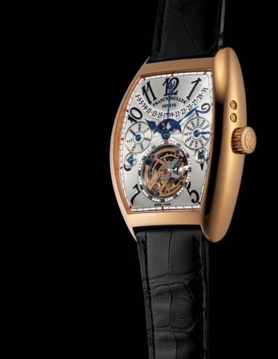 FRANCK MULLER. A RARE AND FINE 18K PINK GOLD PERPETUAL ...