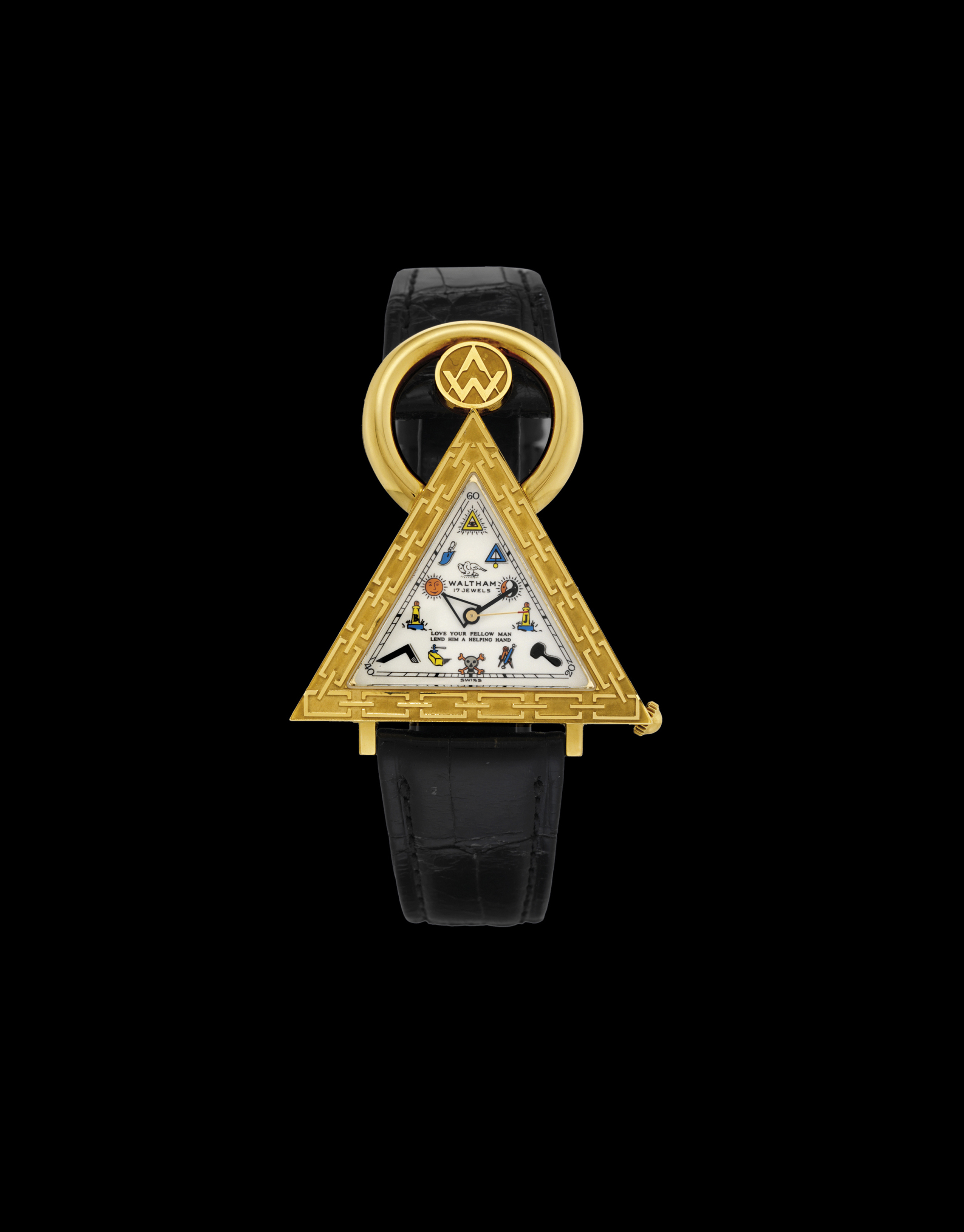 Masonic clearance triangle watch