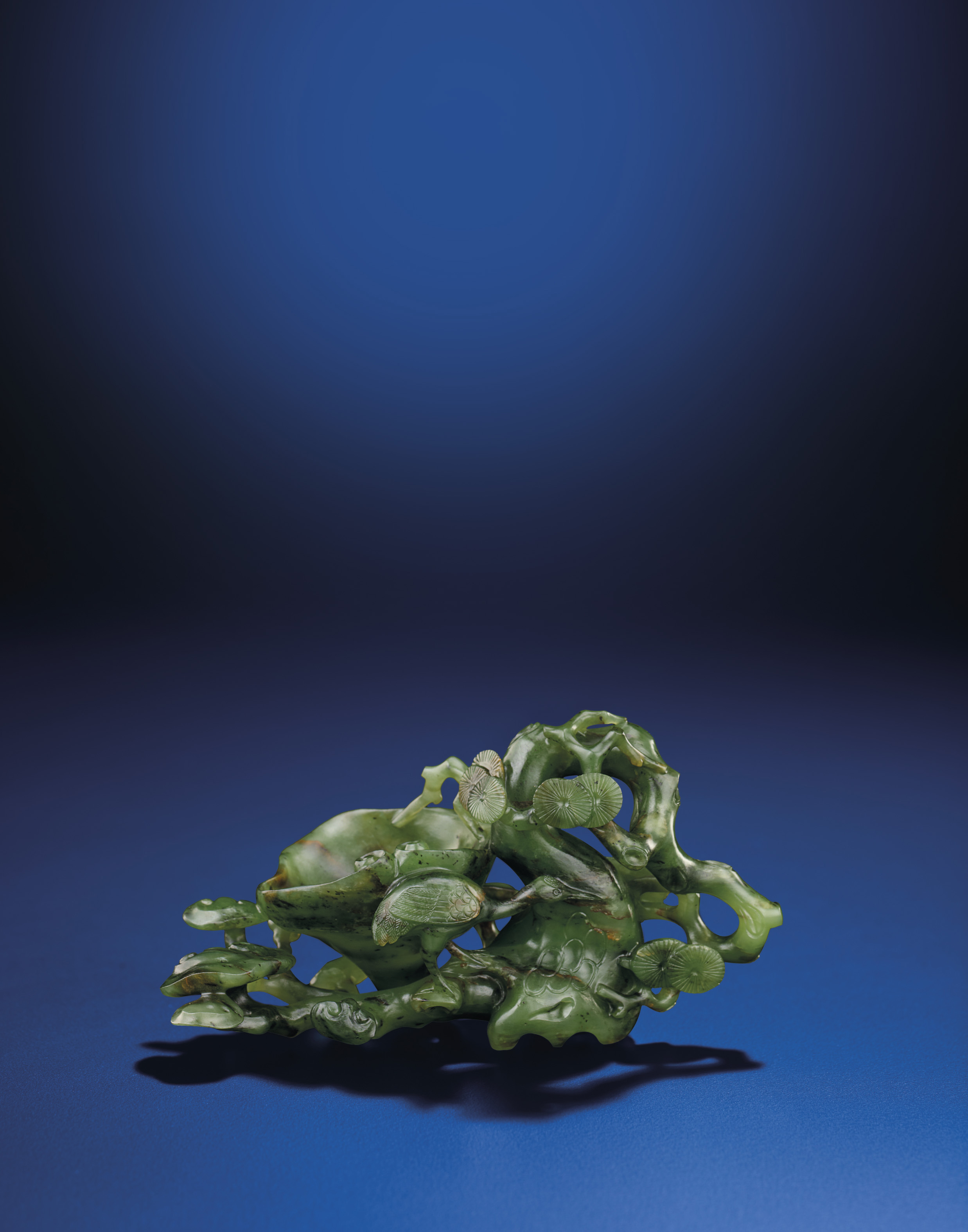 A FINELY CARVED SPINACHGREEN JADE WATER POT , QING DYNASTY, 18TH/19TH CENTURY Christie's