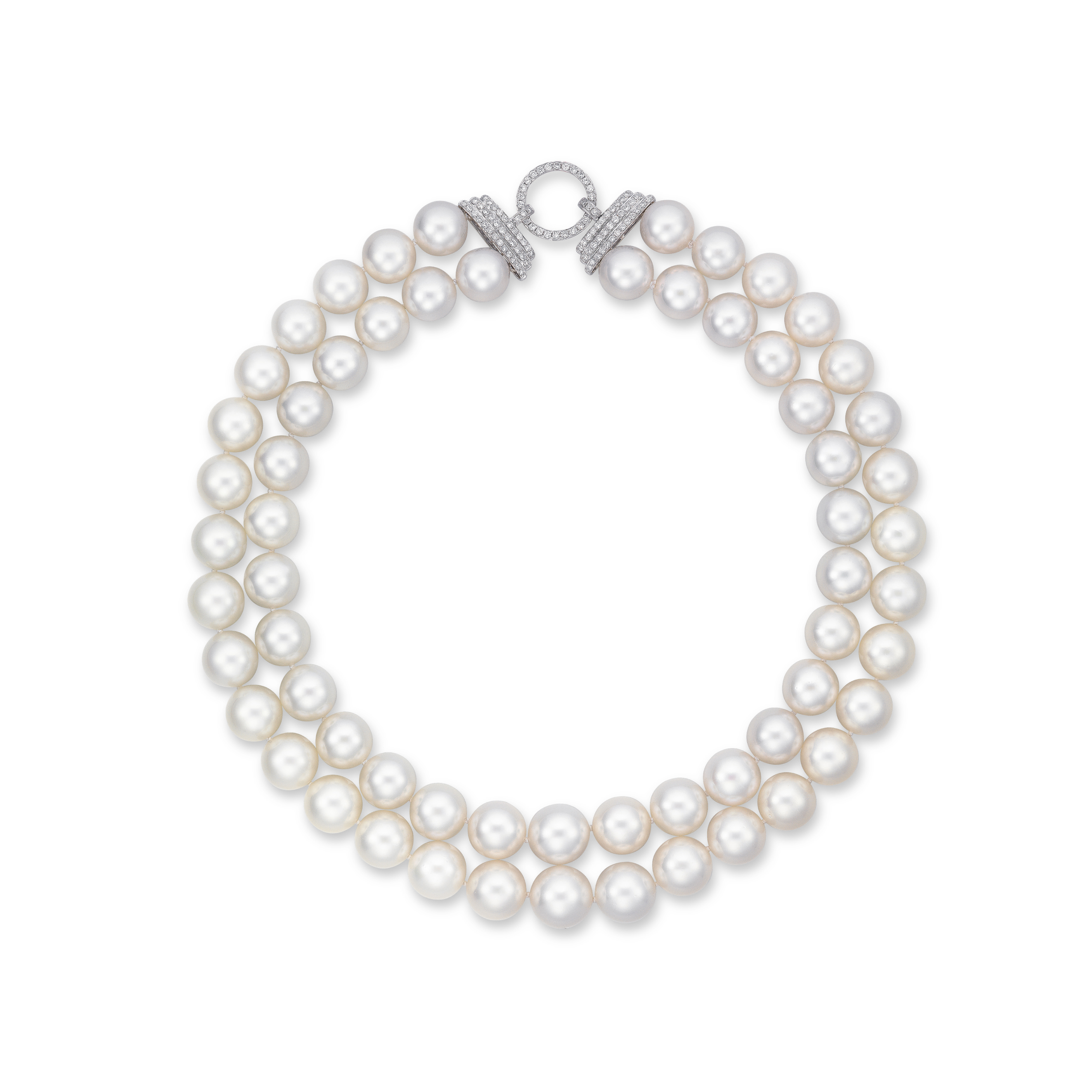 A TWOSTRAND CULTURED PEARL AND DIAMOND NECKLACE Christie's