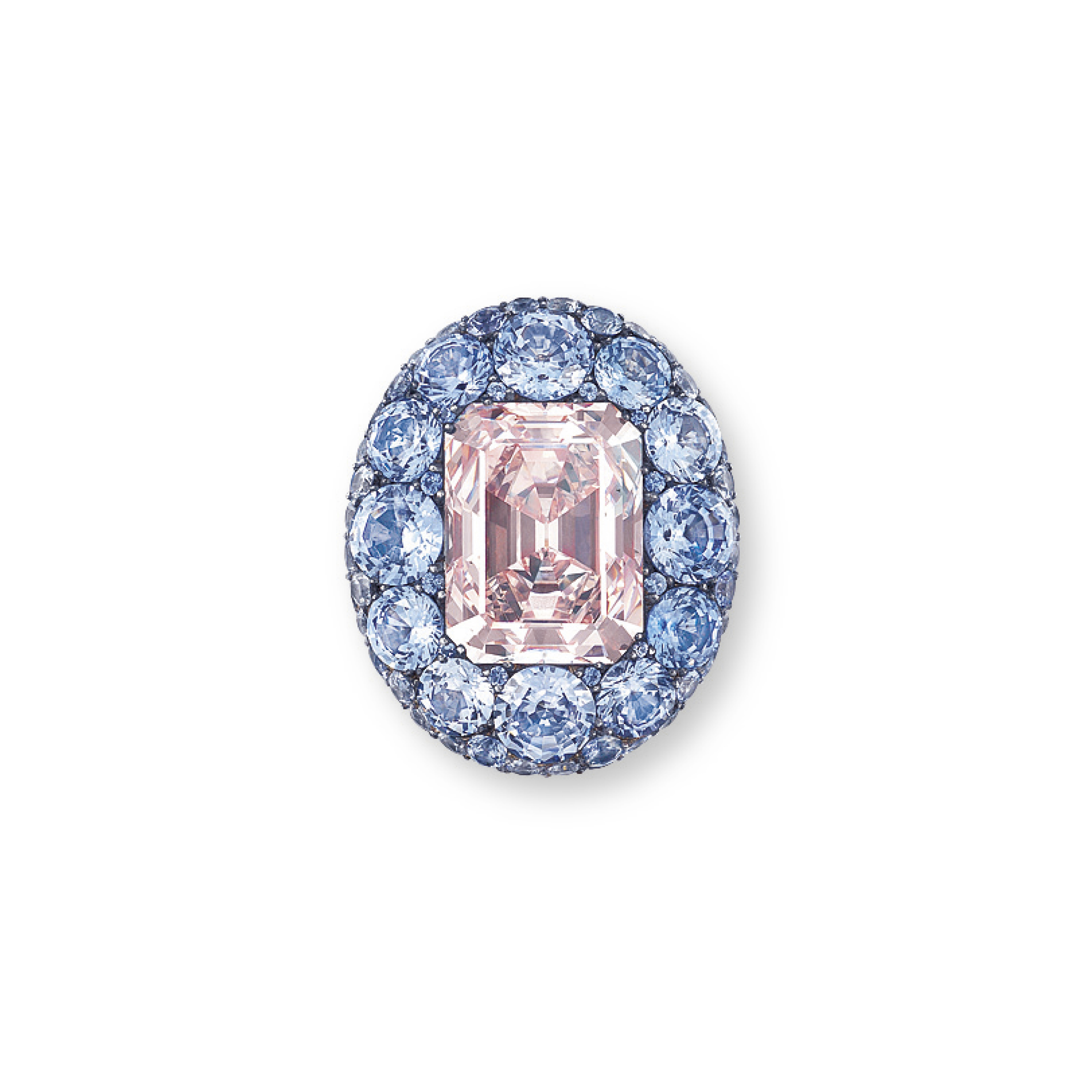 AN UNIQUE COLOURED DIAMOND, SAPPHIRE AND DIAMOND RING, BY JAR