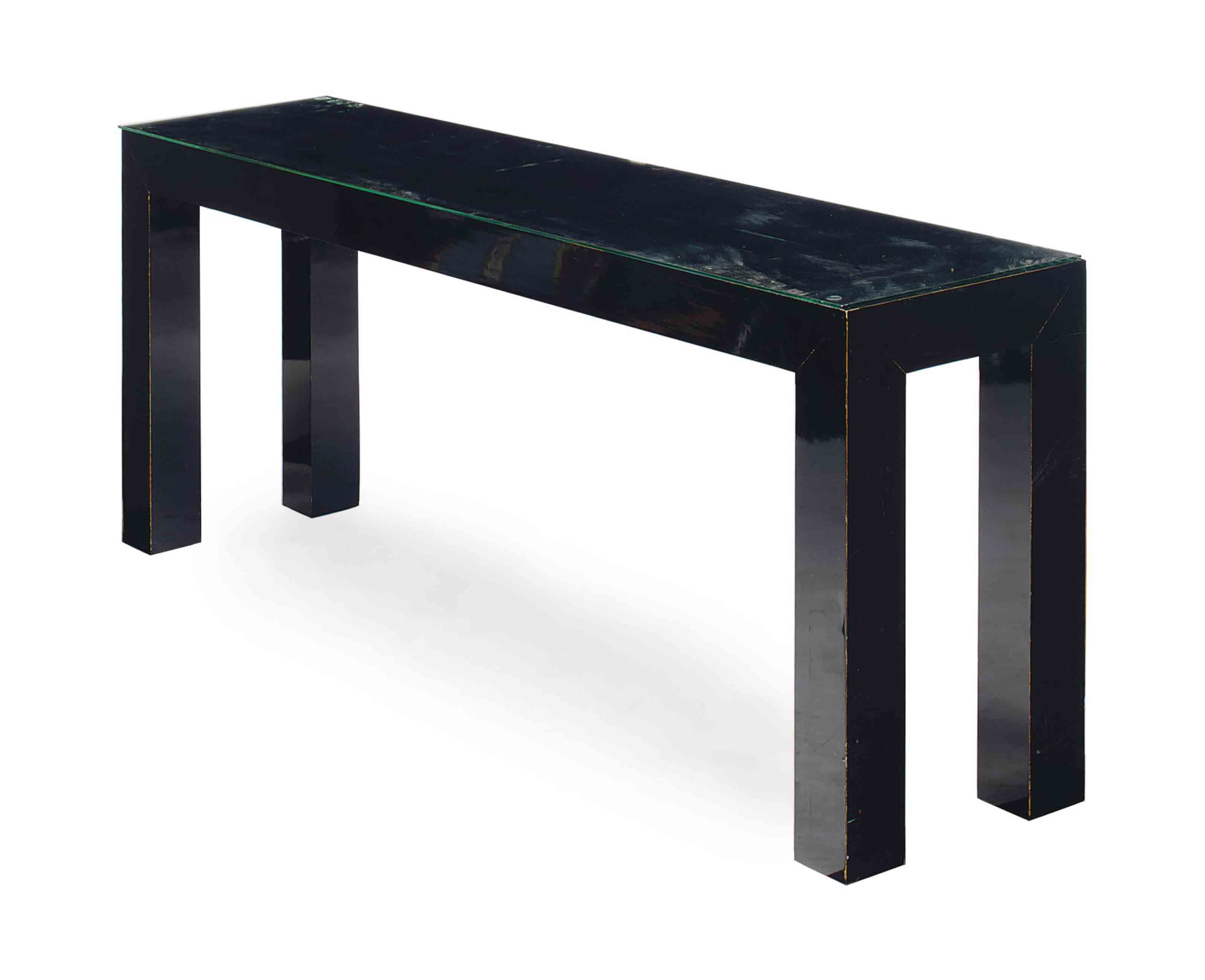 A BLACK LACQUER RECTANGULAR SIDE TABLE, , CONTEMPORARY, Christie's