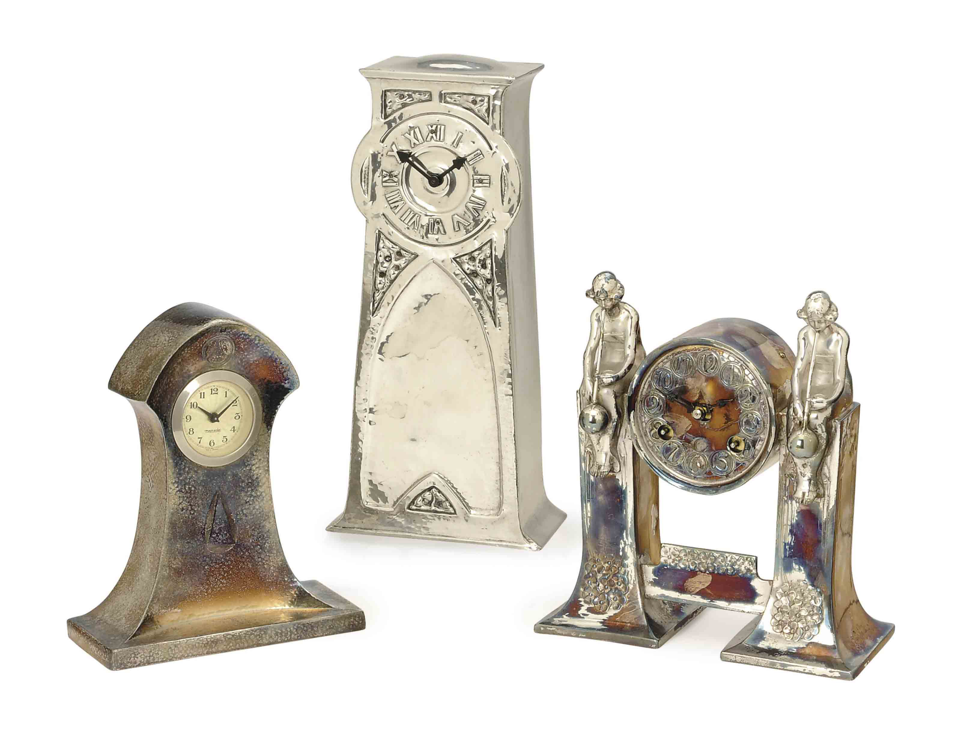 A GROUP OF THREE ART NOUVEAU MANTEL CLOCKS, , EARLY 20TH CENTURY