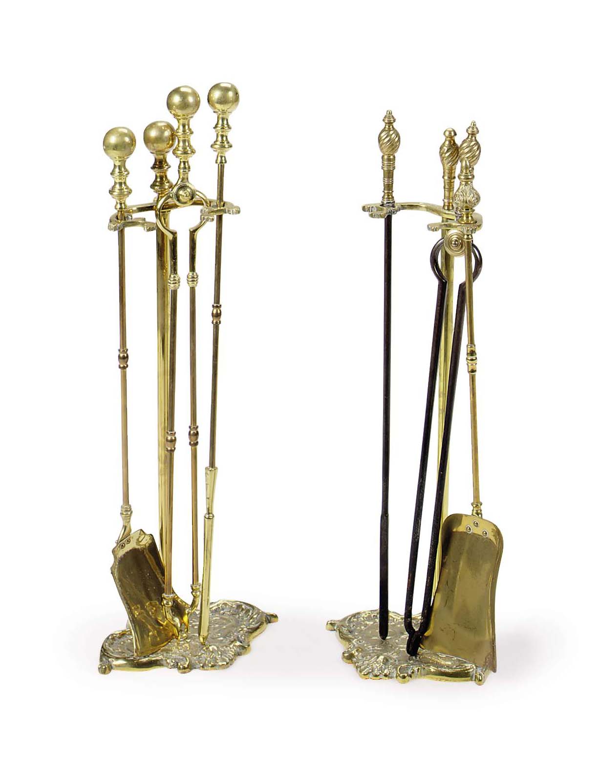 TWO SETS OF GILTBRASS FIREPLACE TOOLS, , 20TH CENTURY, Christie's