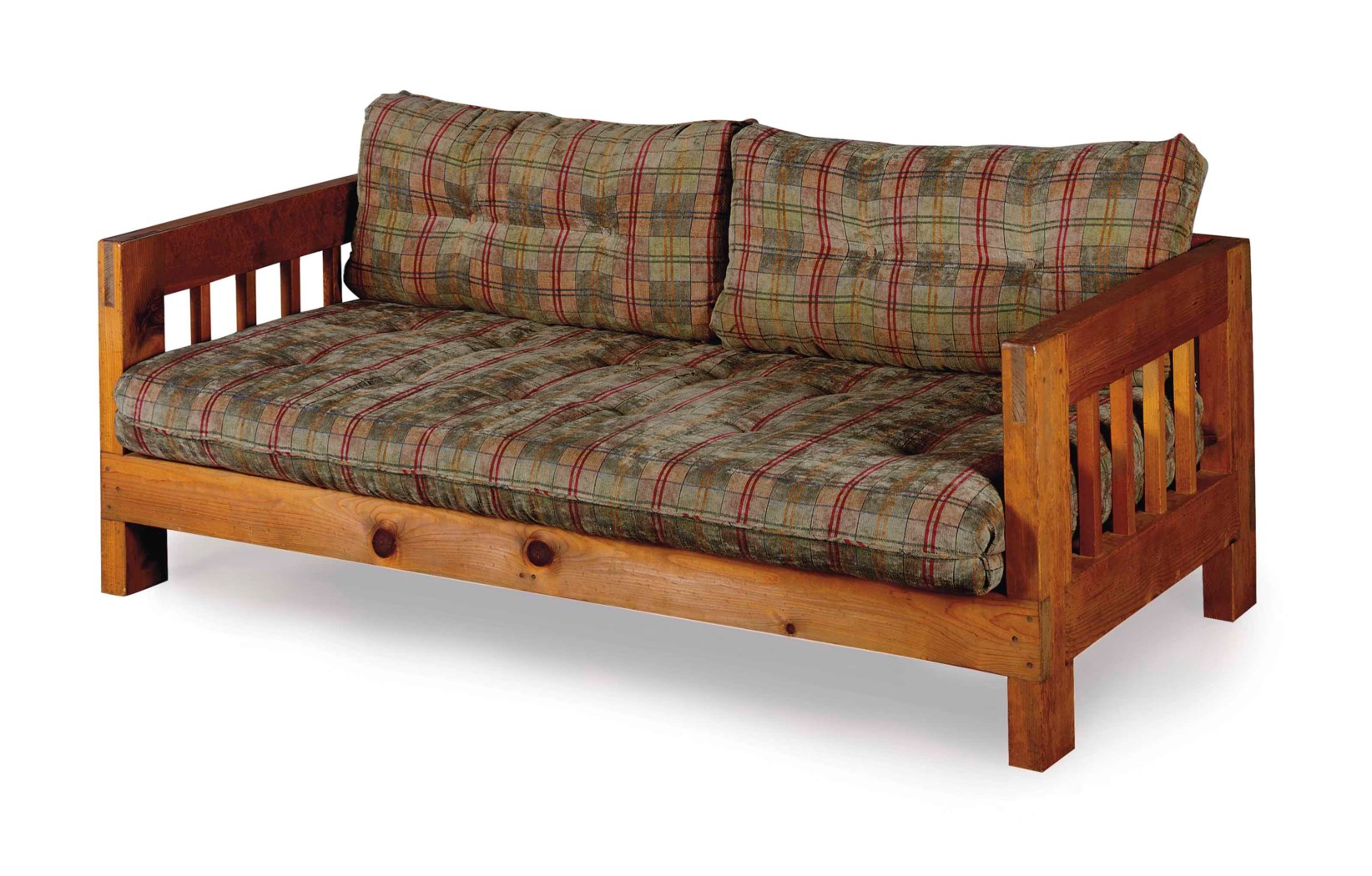 A PAIR OF AMERICAN RUSTIC PINE SOFAS, , MANUFACTURED BY TAOS FURNITURE