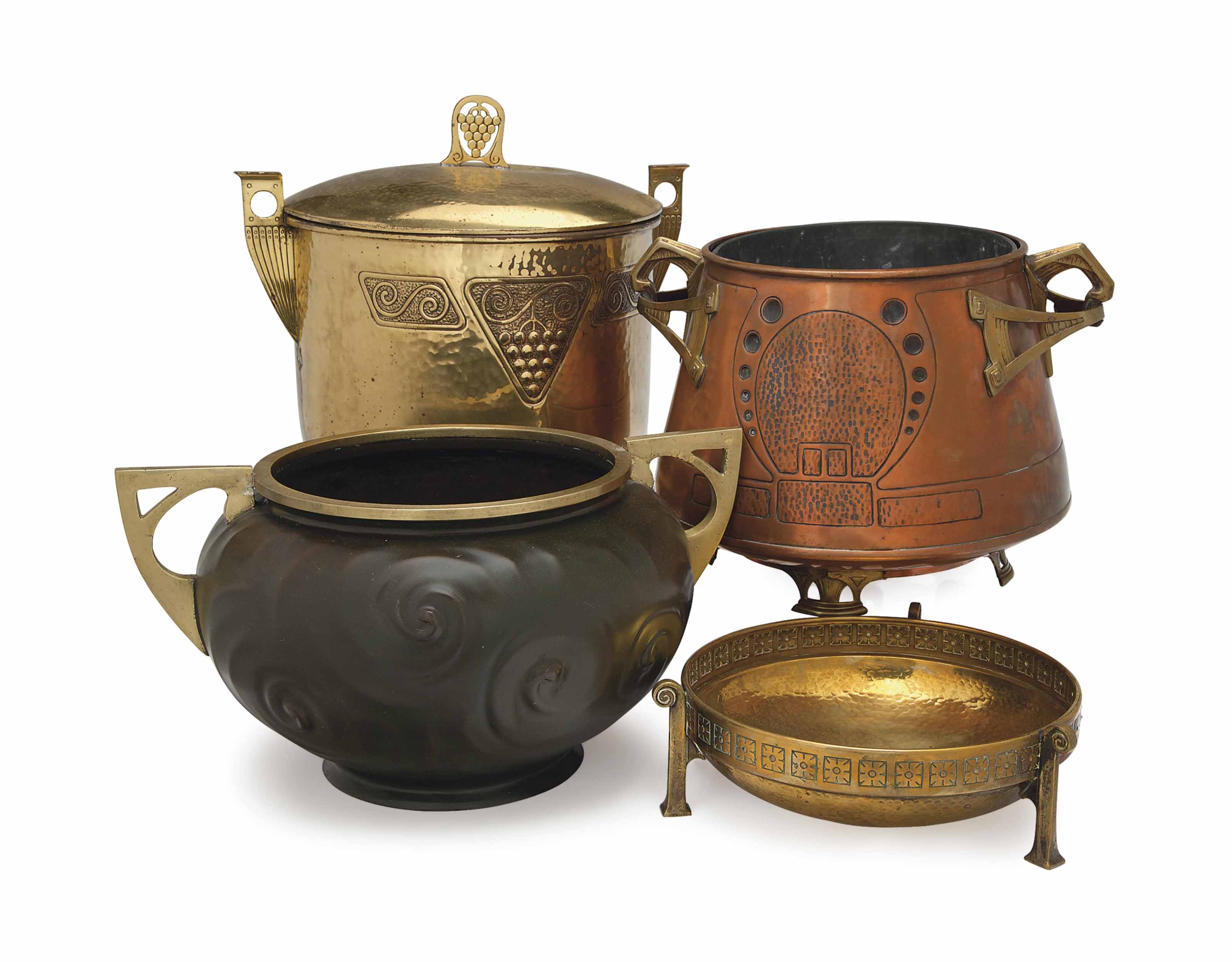 A GROUP OF FOUR ART DECO JARDINIERES,