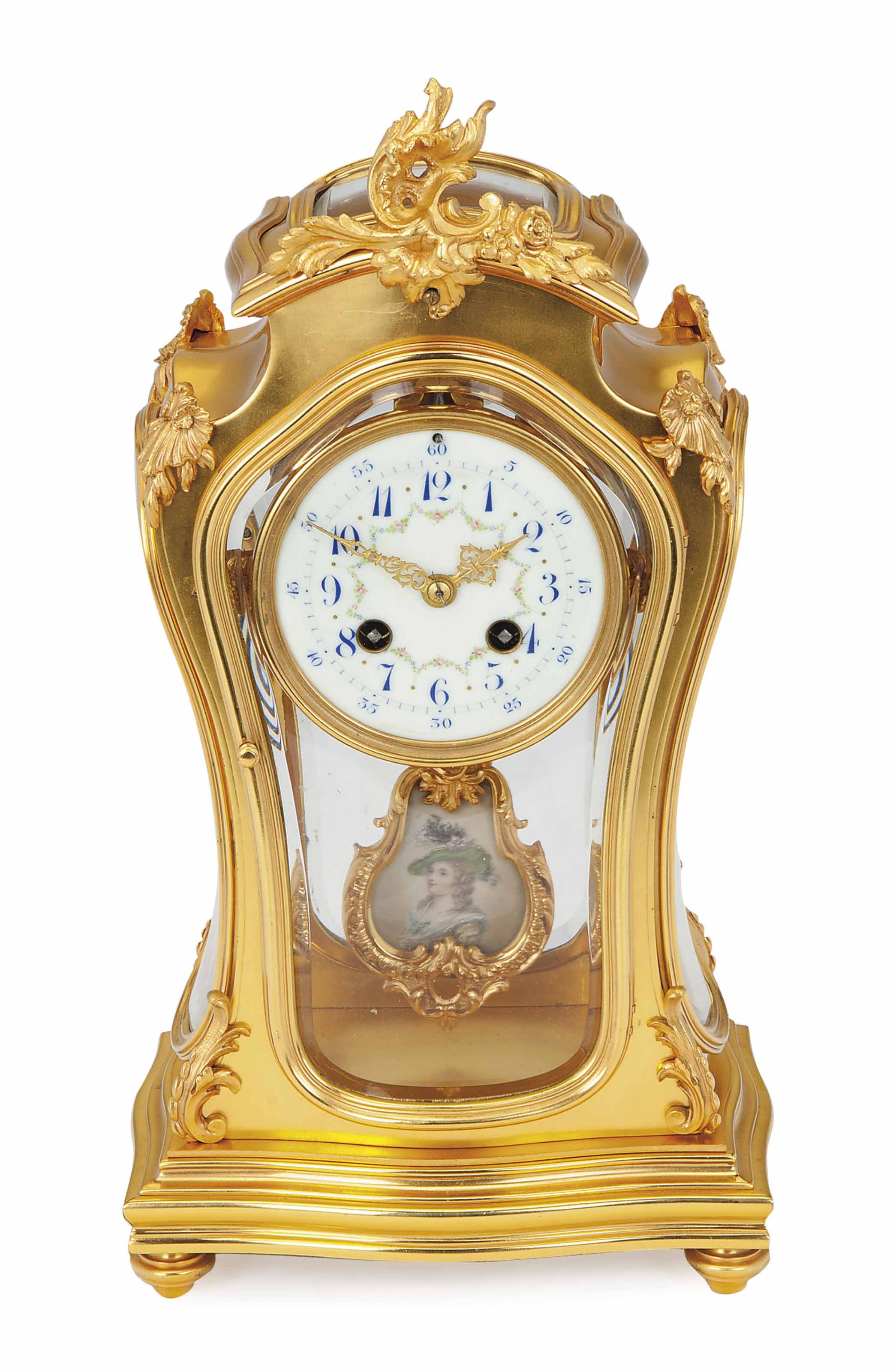 A GILTBRONZE AND BEVELED GLASS MANTLE CLOCK, , 20TH CENTURY Christie's