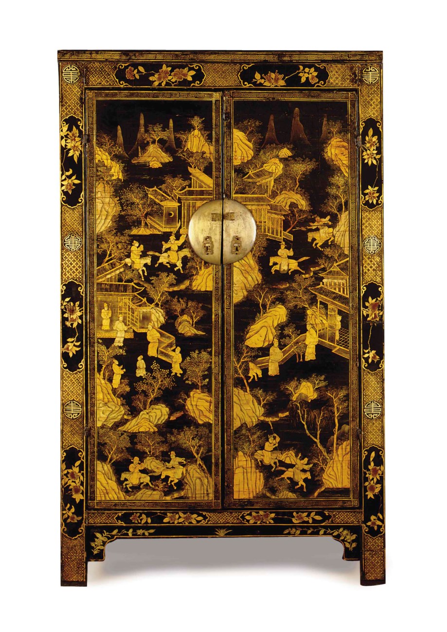 A CHINESE BLACK AND GILTLACQUERED ARMOIRE, , 19TH CENTURY Christie's