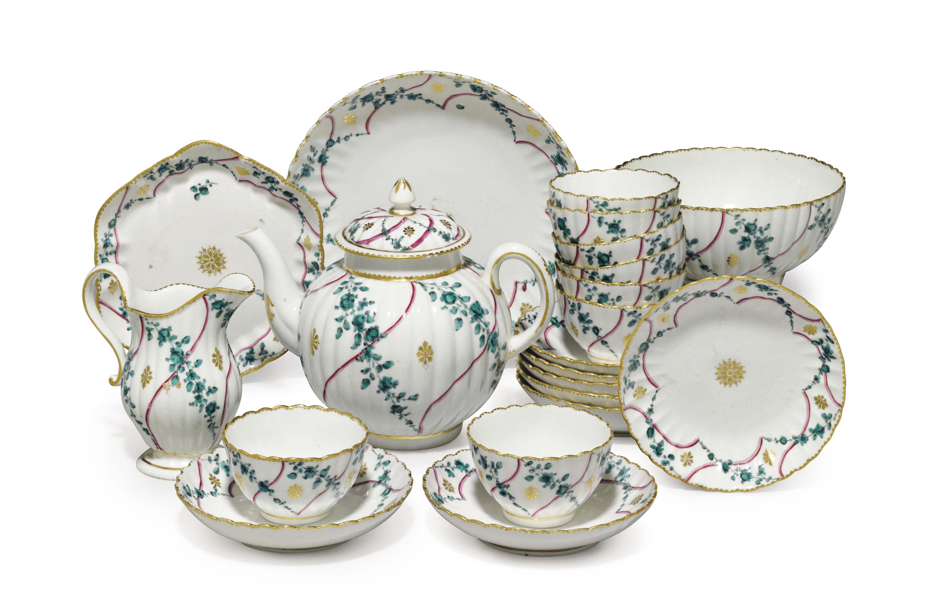 A CHELSEADERBY PORCELAIN PART TEA SERVICE , CIRCA 177075 Christie's