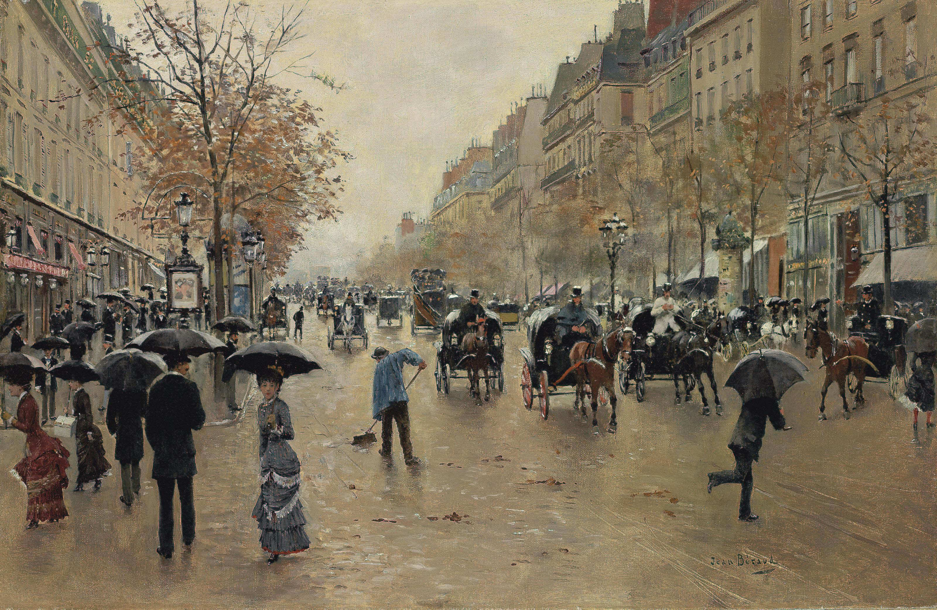 Jean Béraud (French, 1849-1936) , Boulevard Poissonnière en