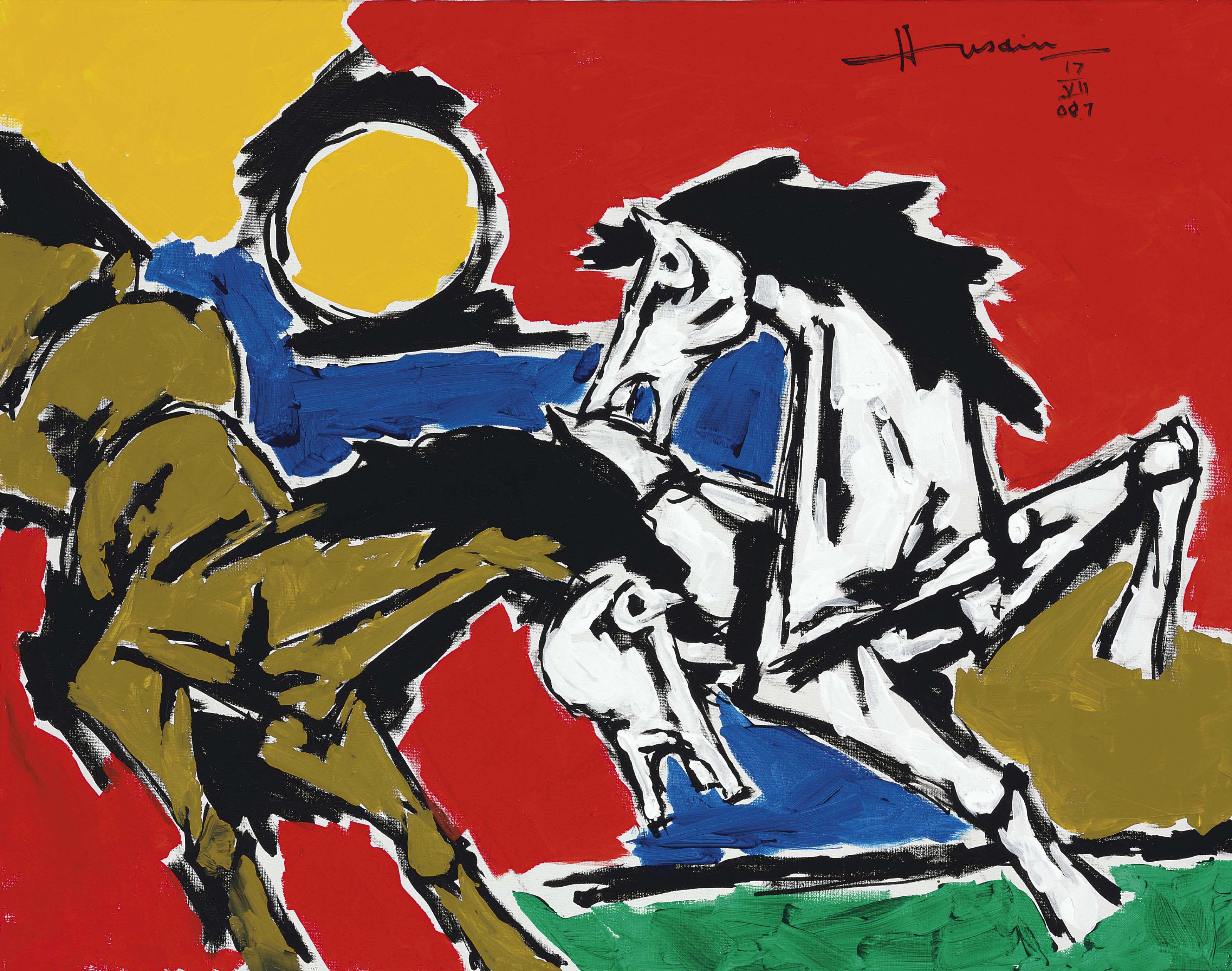 MAQBOOL FIDA HUSAIN (19152011) , Untitled (Horses) Christie's