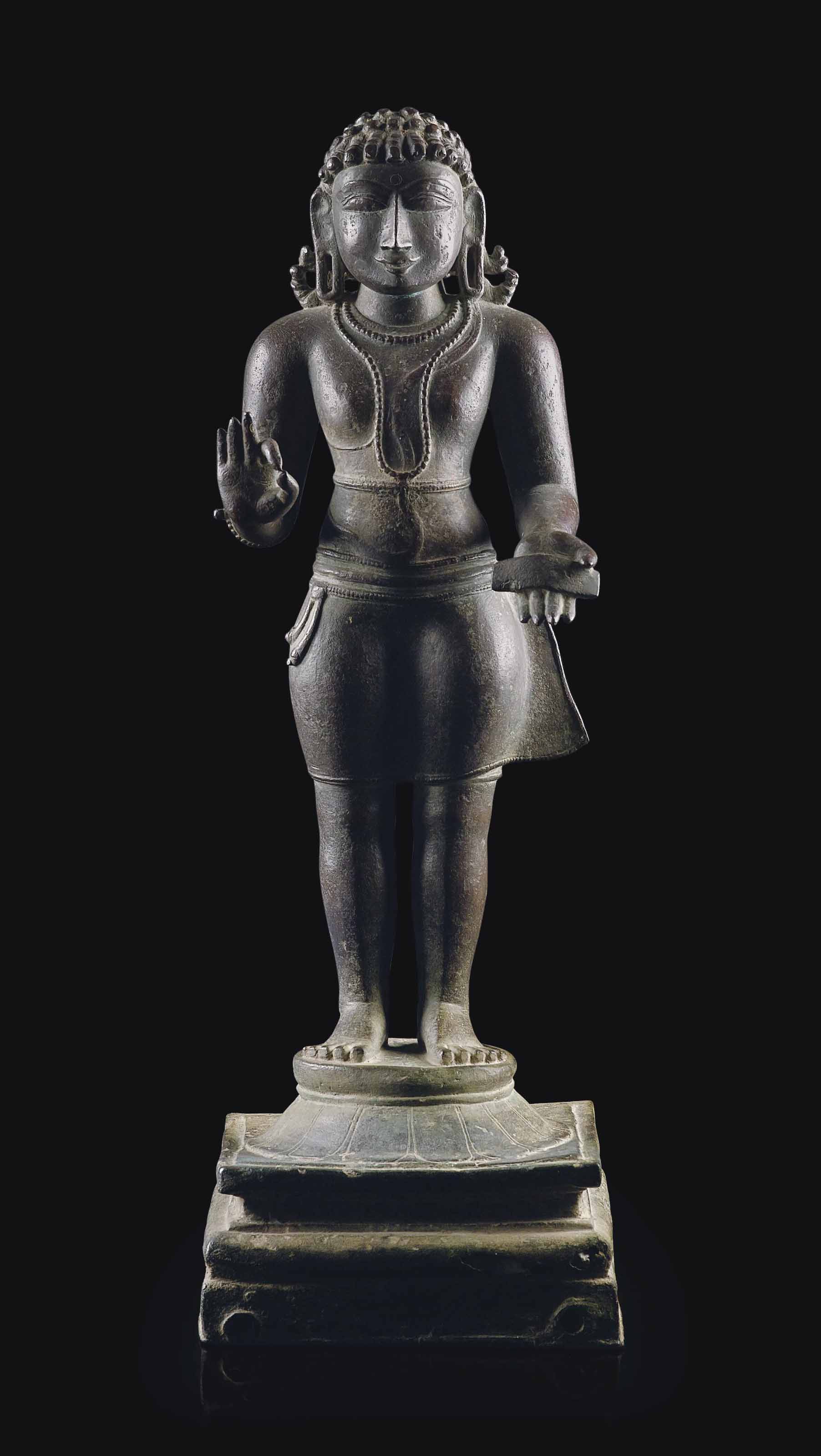 A rare bronze figure of Manikkavacakar