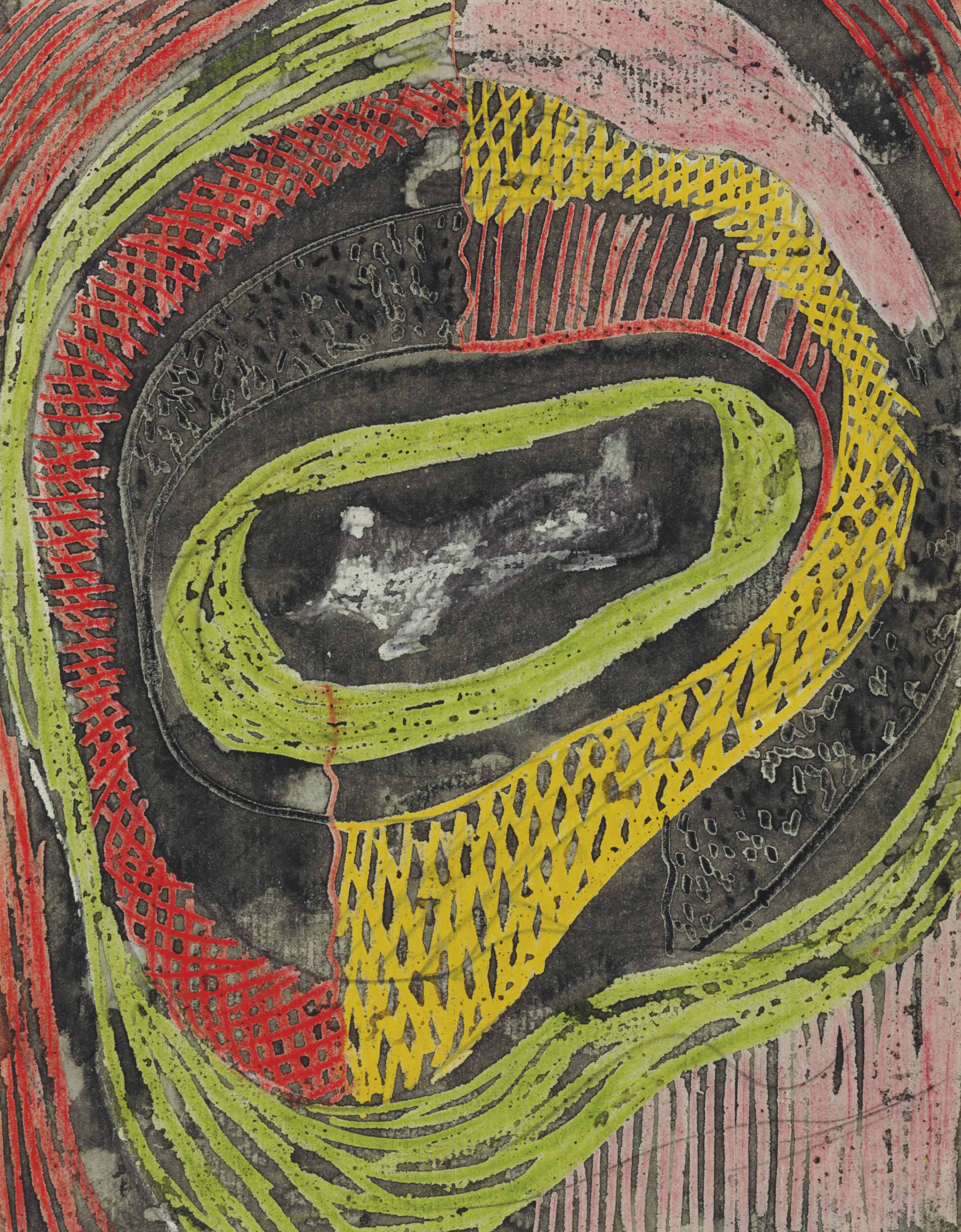 Textile Design: Reclining Figure in Void 
