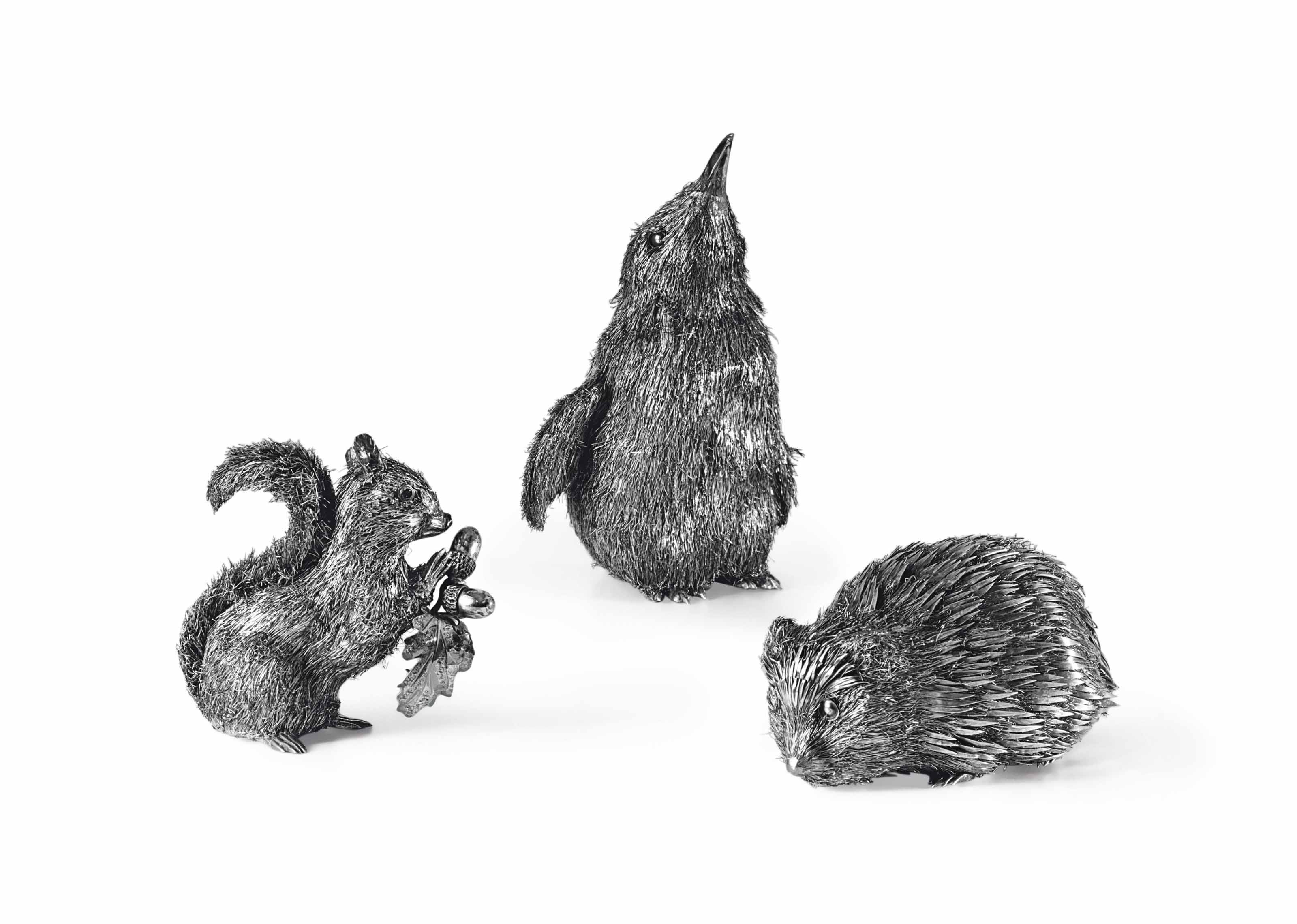 antique silver animal figures