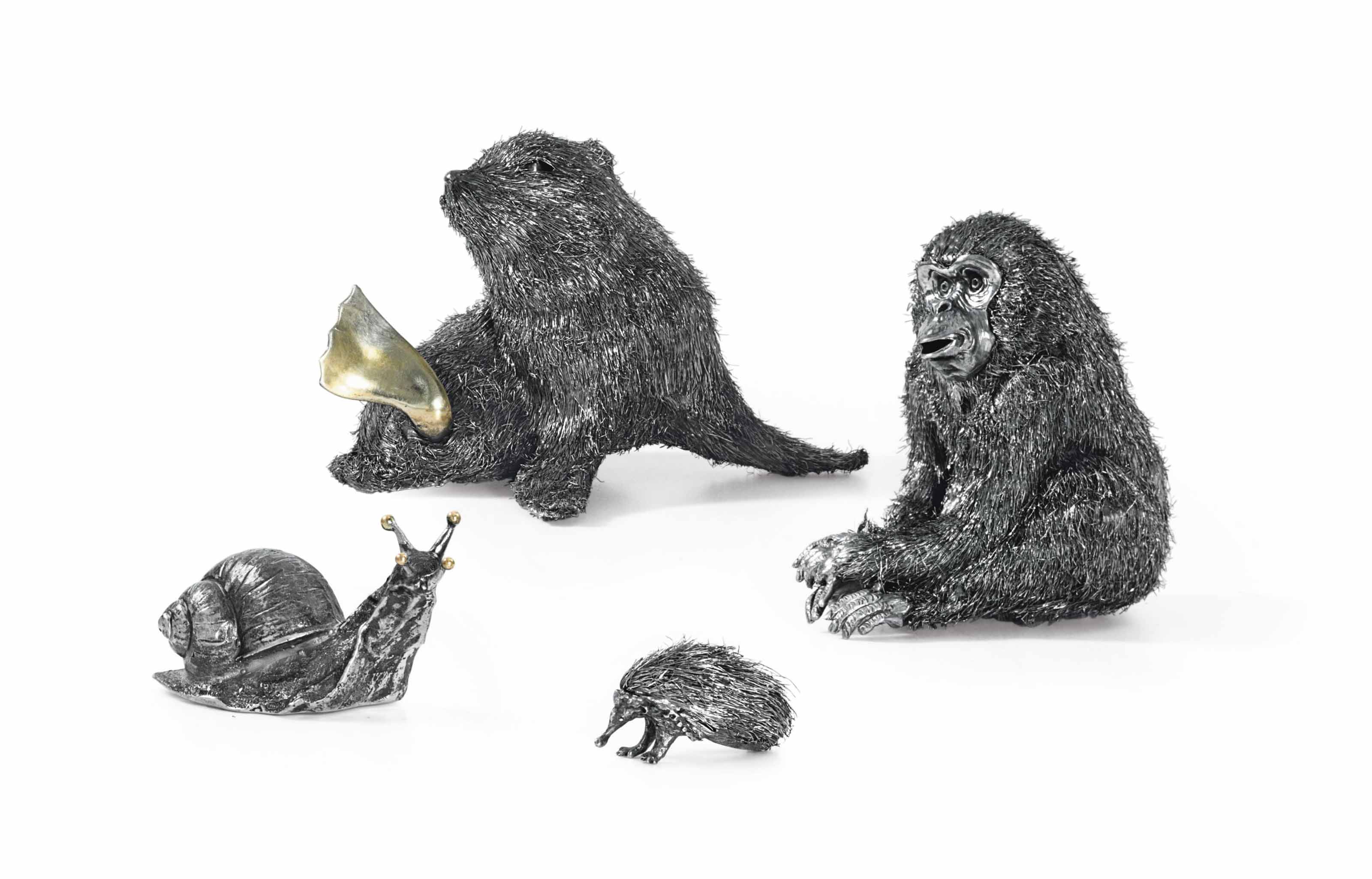 antique silver animal figures
