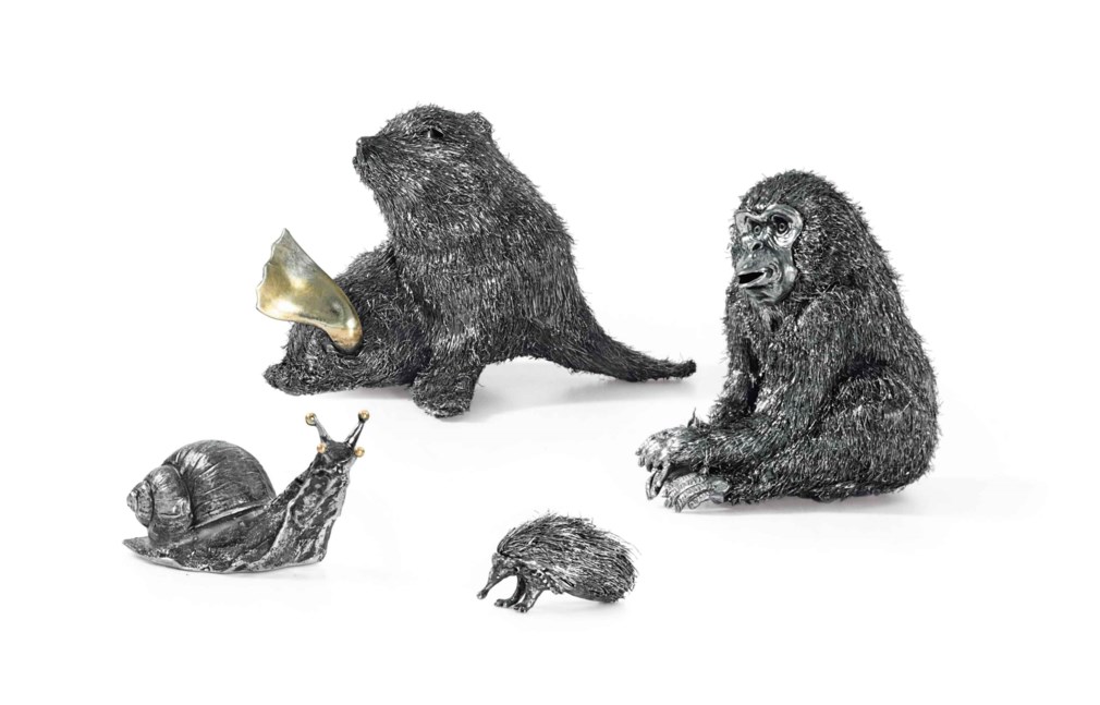antique silver animal figures