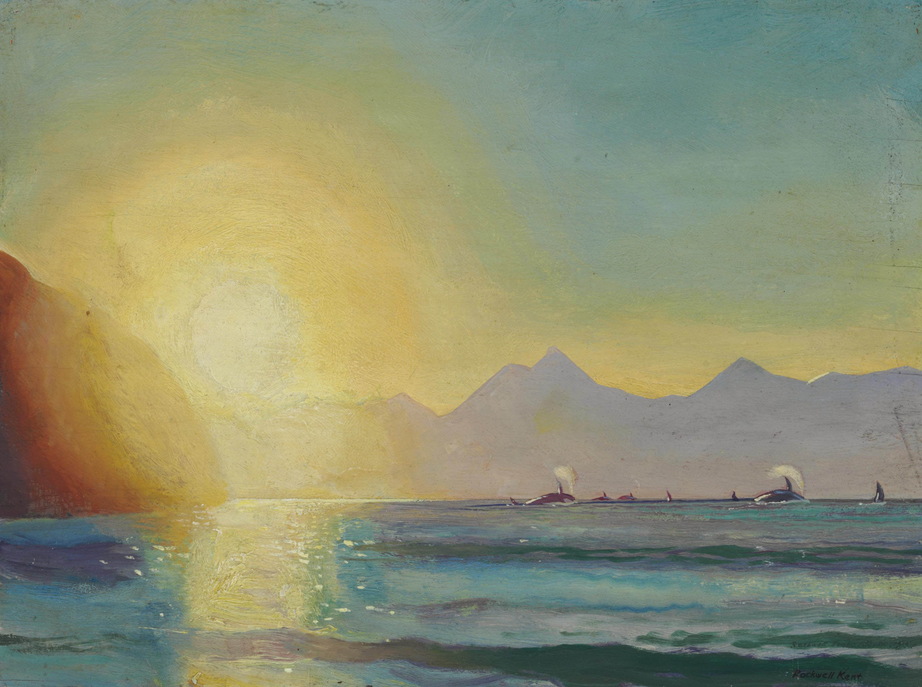 Rockwell Kent 1882 1971 Killer Whales In Resurrection Bay