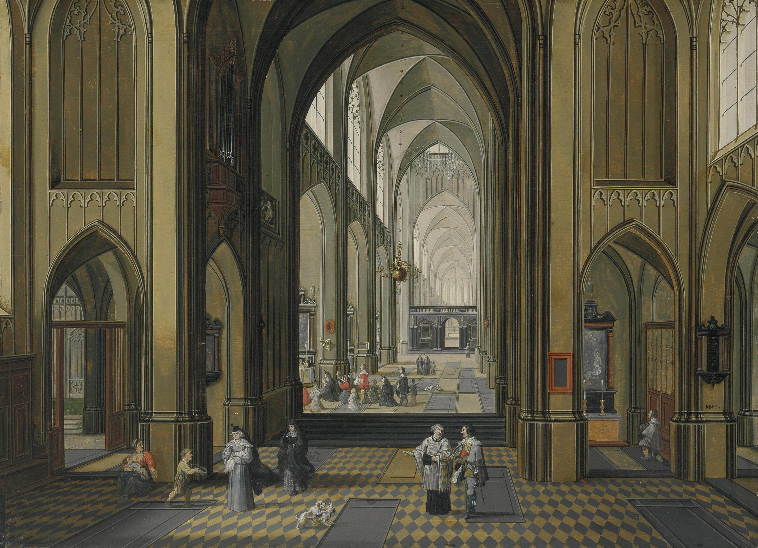Pieter Neefs I (Antwerp 1578?-1656/61) , Interior of a ...