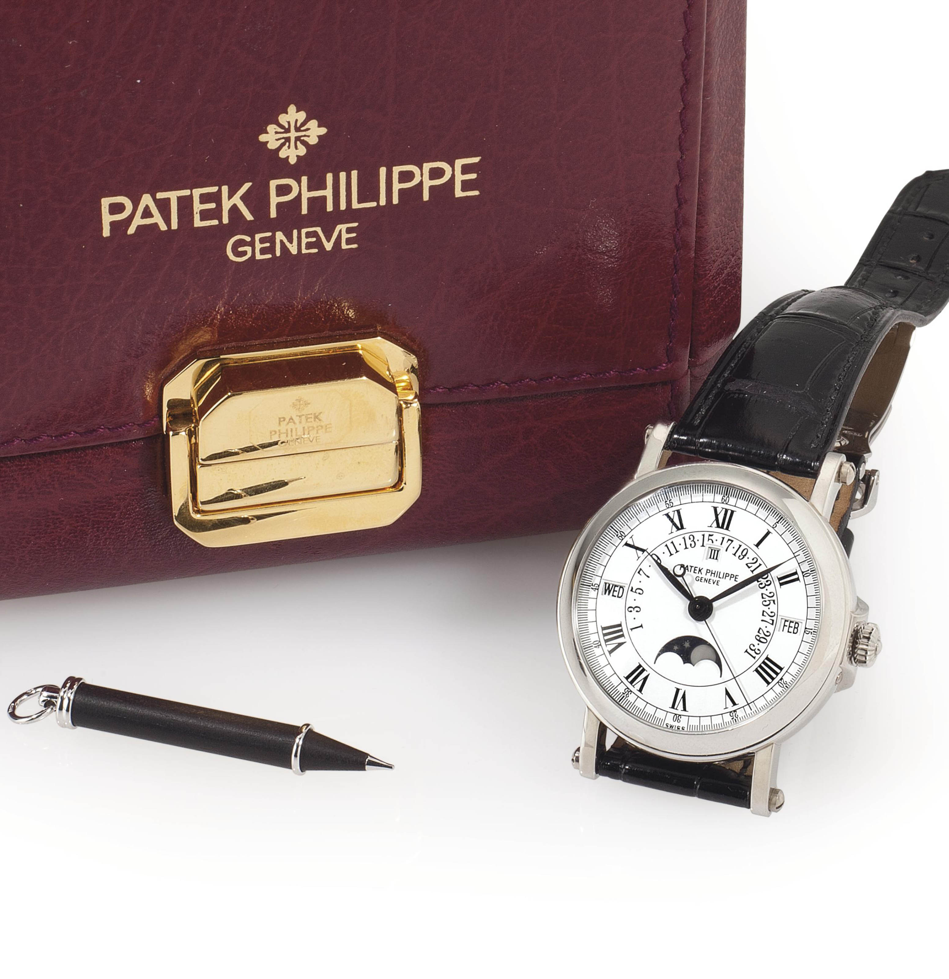Patek Philippe. A Fine and Rare Platinum Automatic Perpetual Calendar