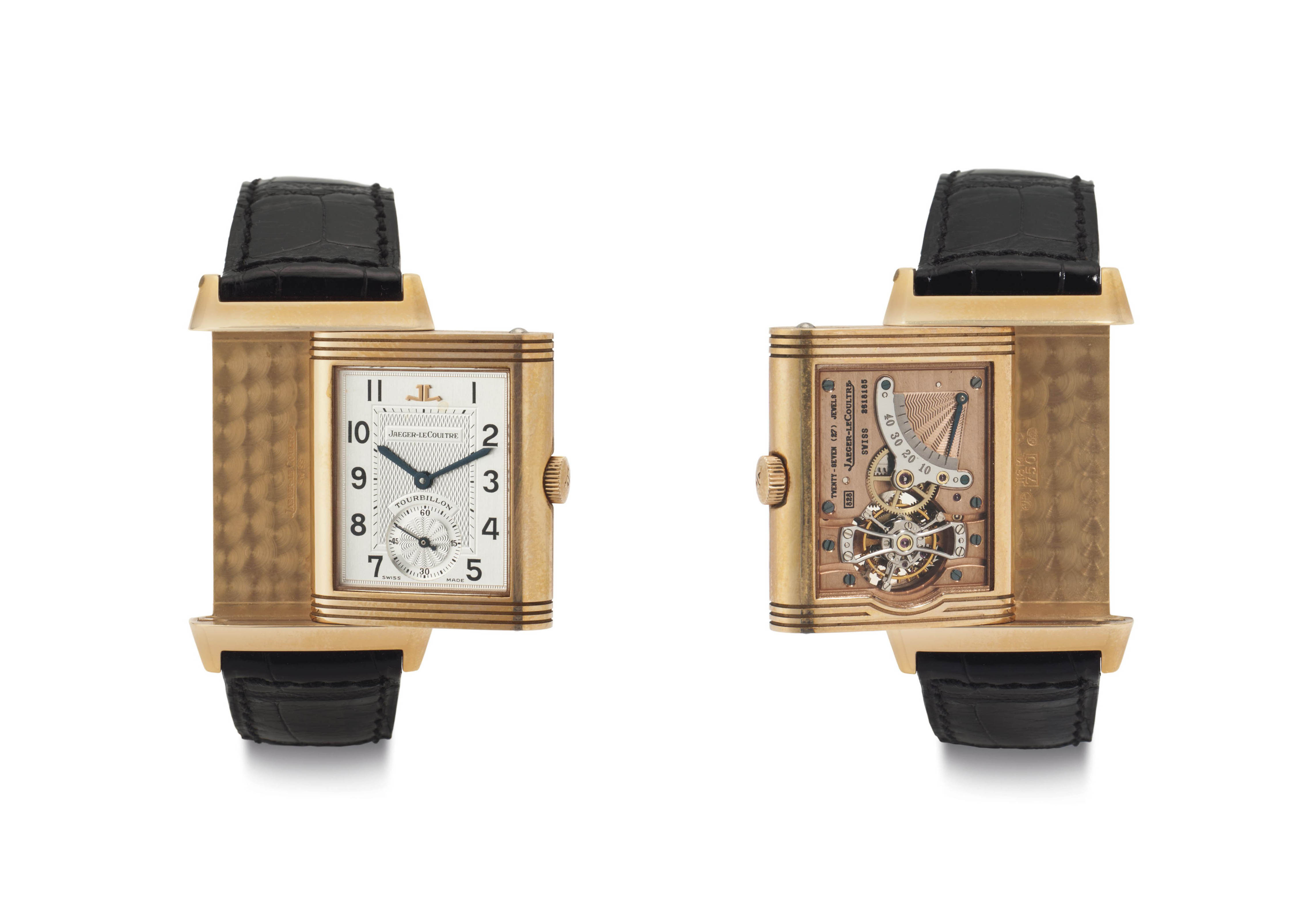 JaegerLeCoultre. A Limited Edition 18k Pink Gold Reversible Tourbillon