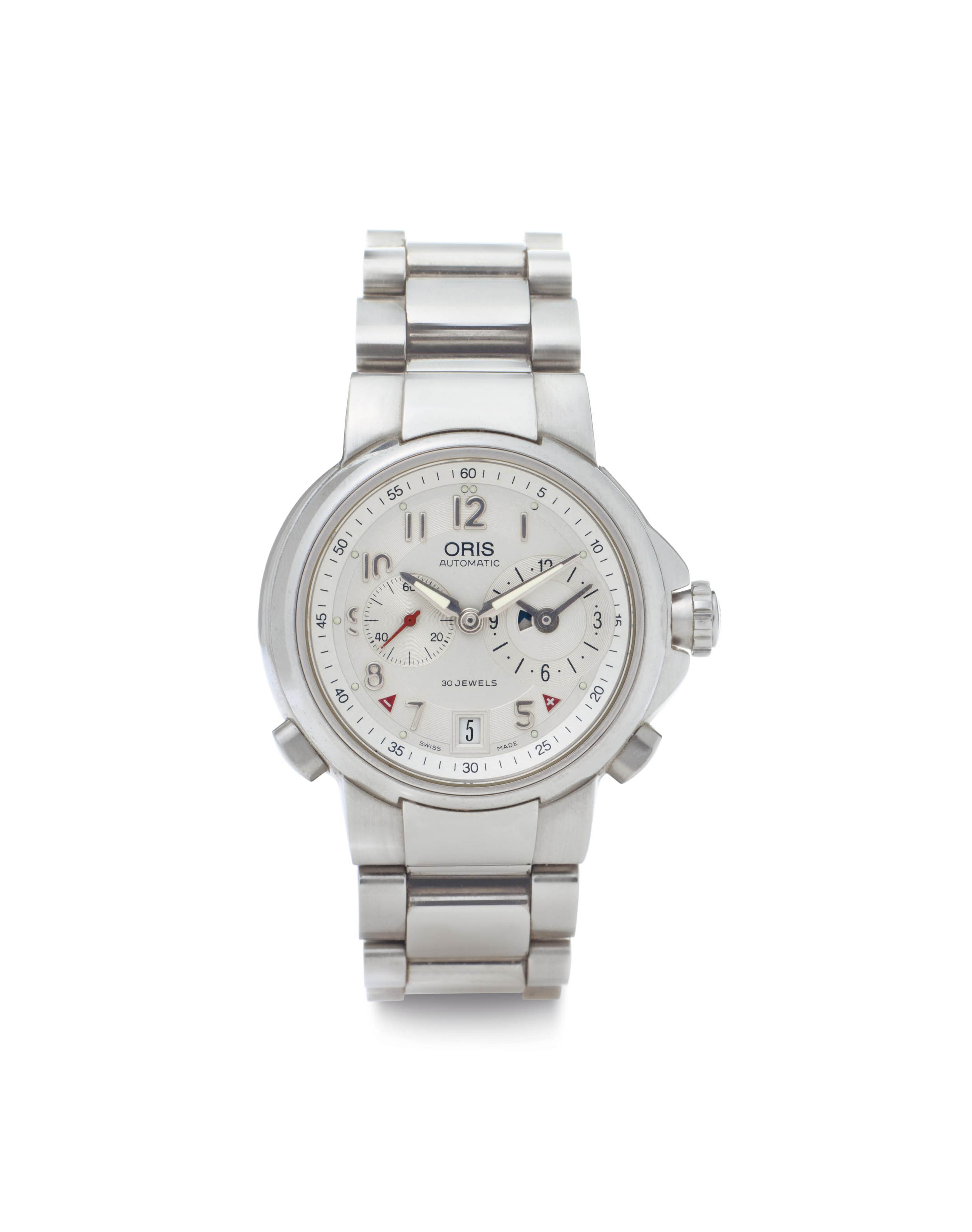 Oris. A Stainless Steel Automatic Dual Time Wristwatch with Date