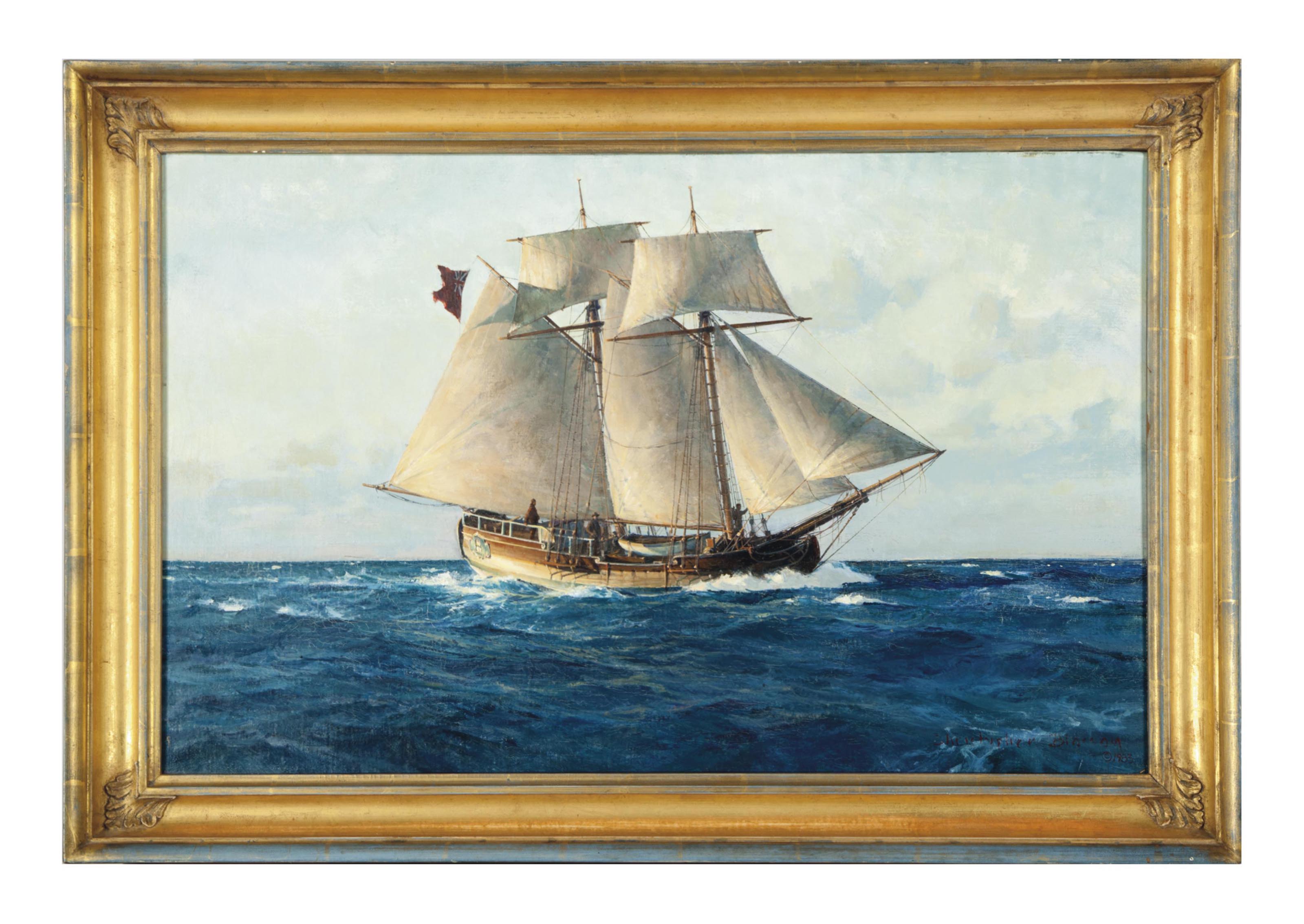 Christopher Blossom (AMERICAN, b. 1956) , Colonial Schooner, Halifax Christie's