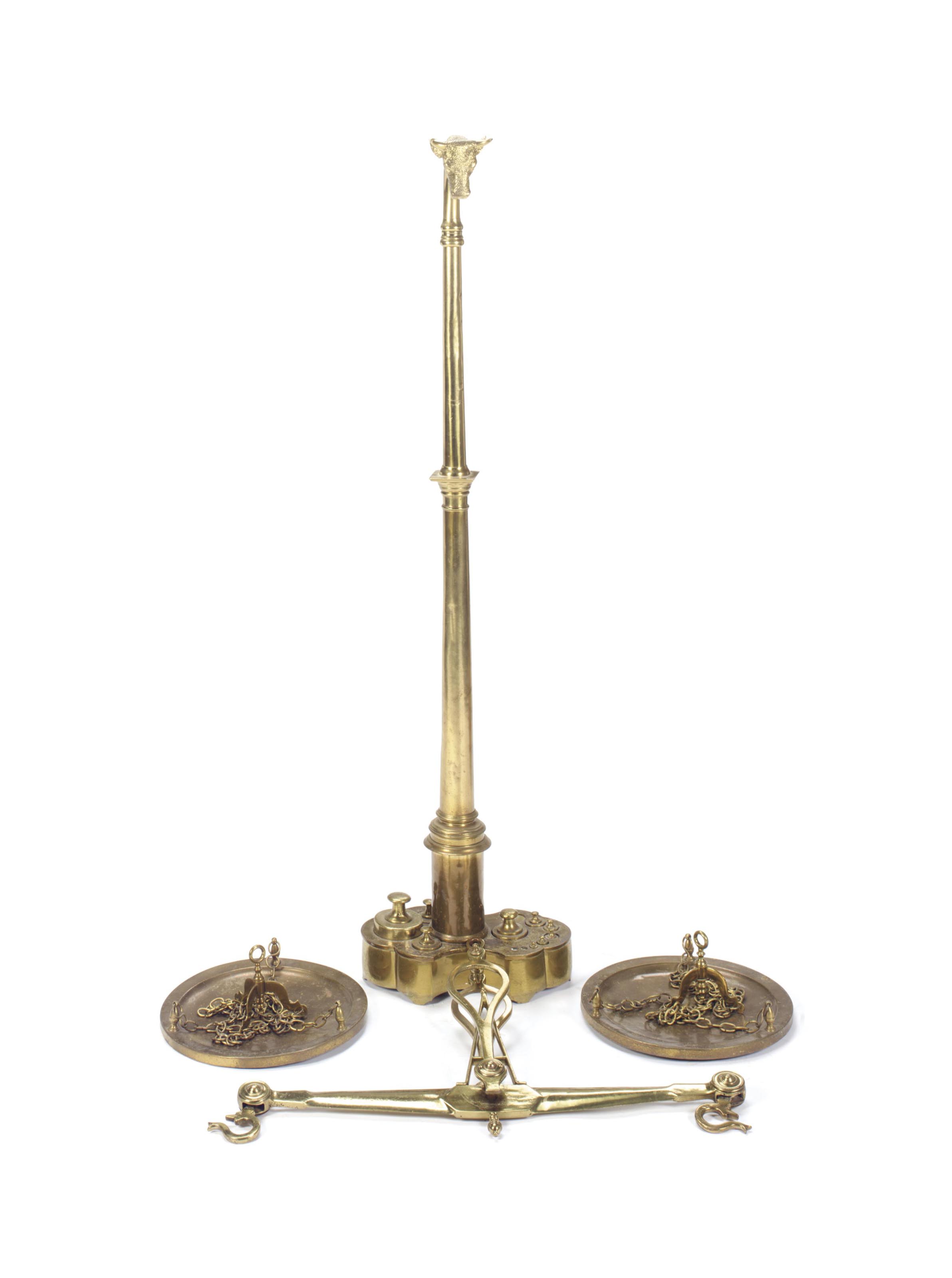 A Large Portuguese Brass Balance Scale Late 19th 20th Century