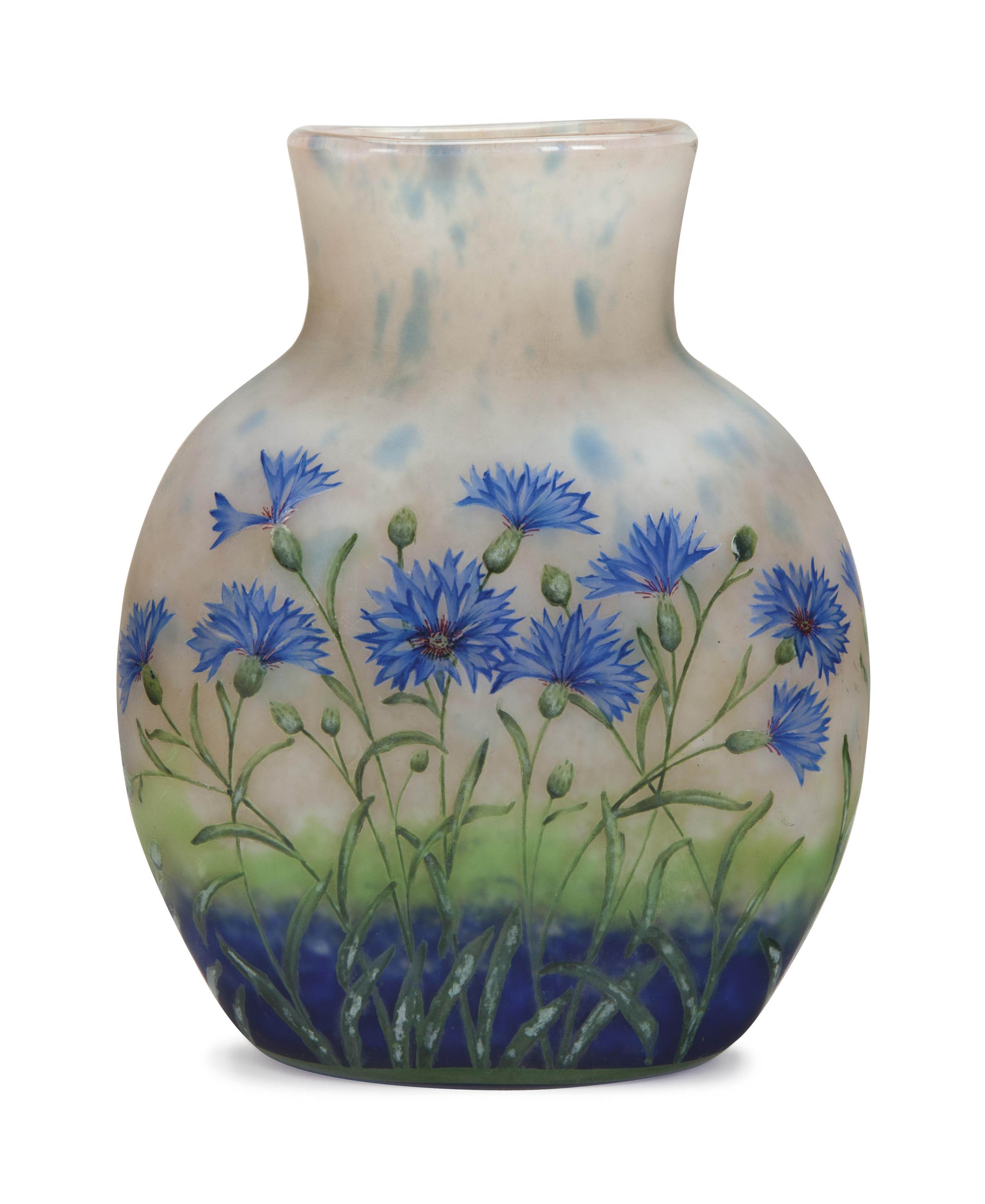 A FRENCH ENAMELED GLASS VASE, , SIGNED IN ENAMEL 'DAUM NANCY' AND WITH
