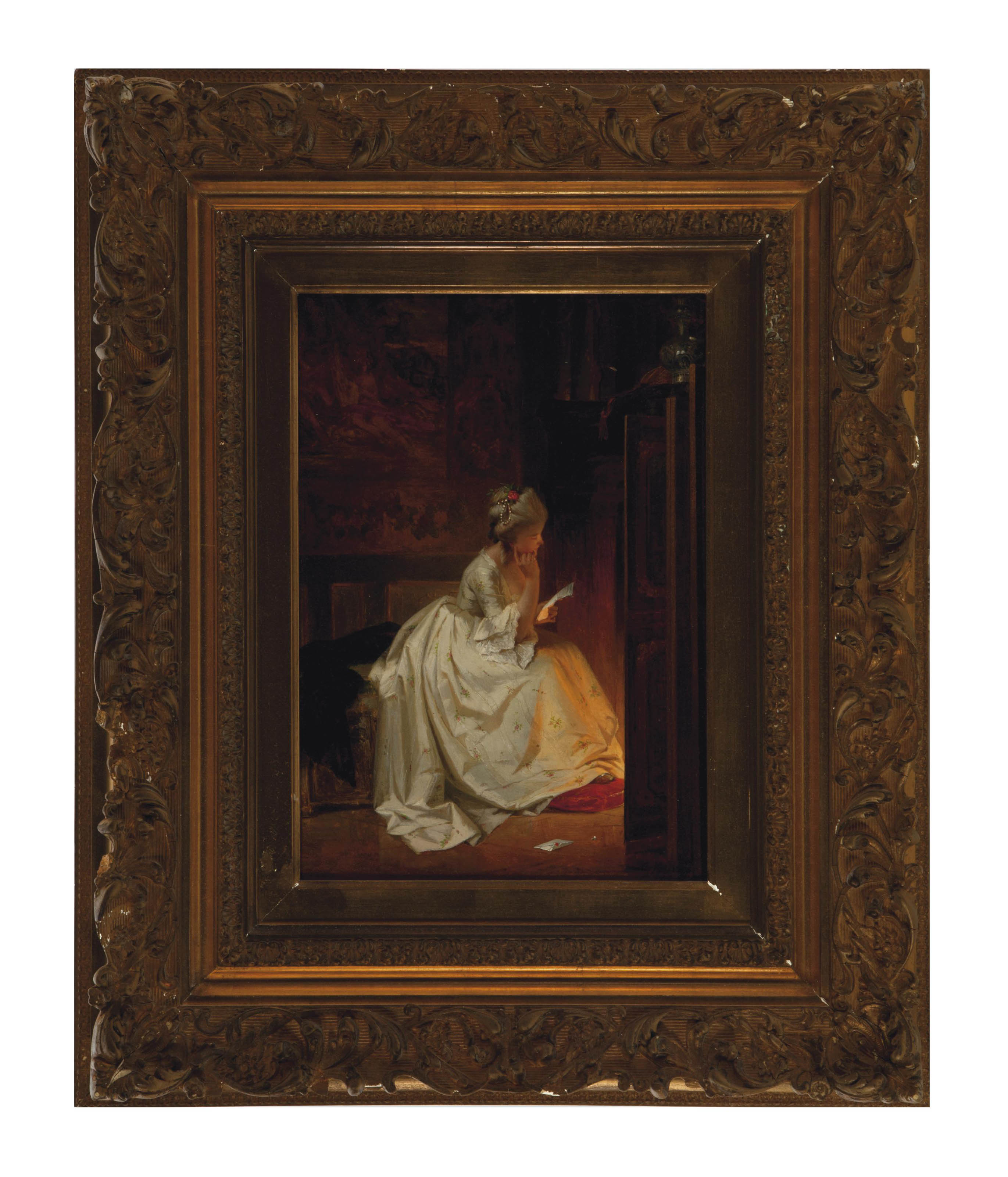 Carl Herpfer German 1836 1897 A Woman Reading A Letter By Firelight 19th Century Paintings Christie S