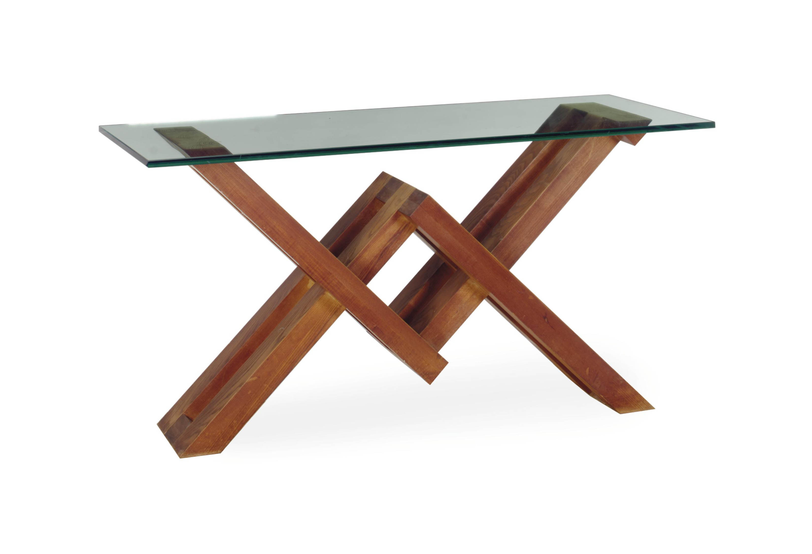 AN OAK AND GLASSTOP CONSOLE TABLE, , LATE 20TH CENTURY Christie's