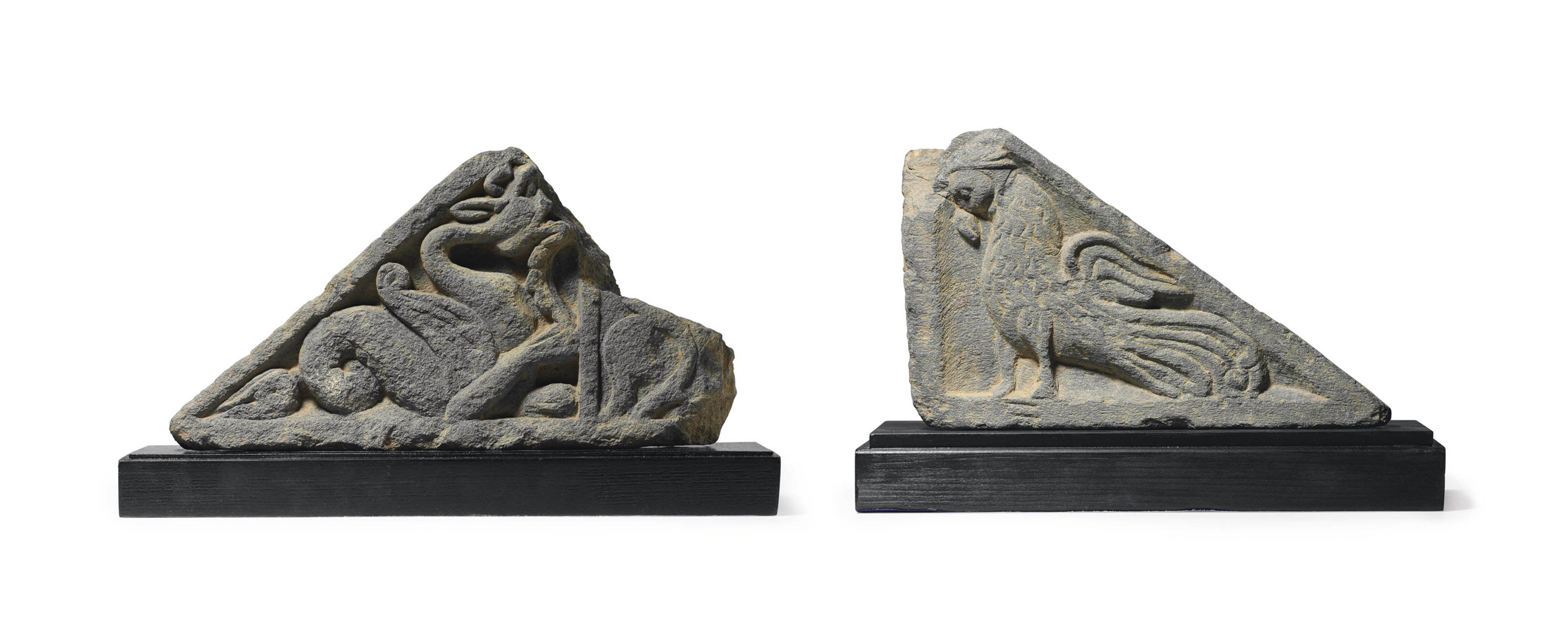 A large gray schist figure of a standing Buddha , GANDHARA, 2ND