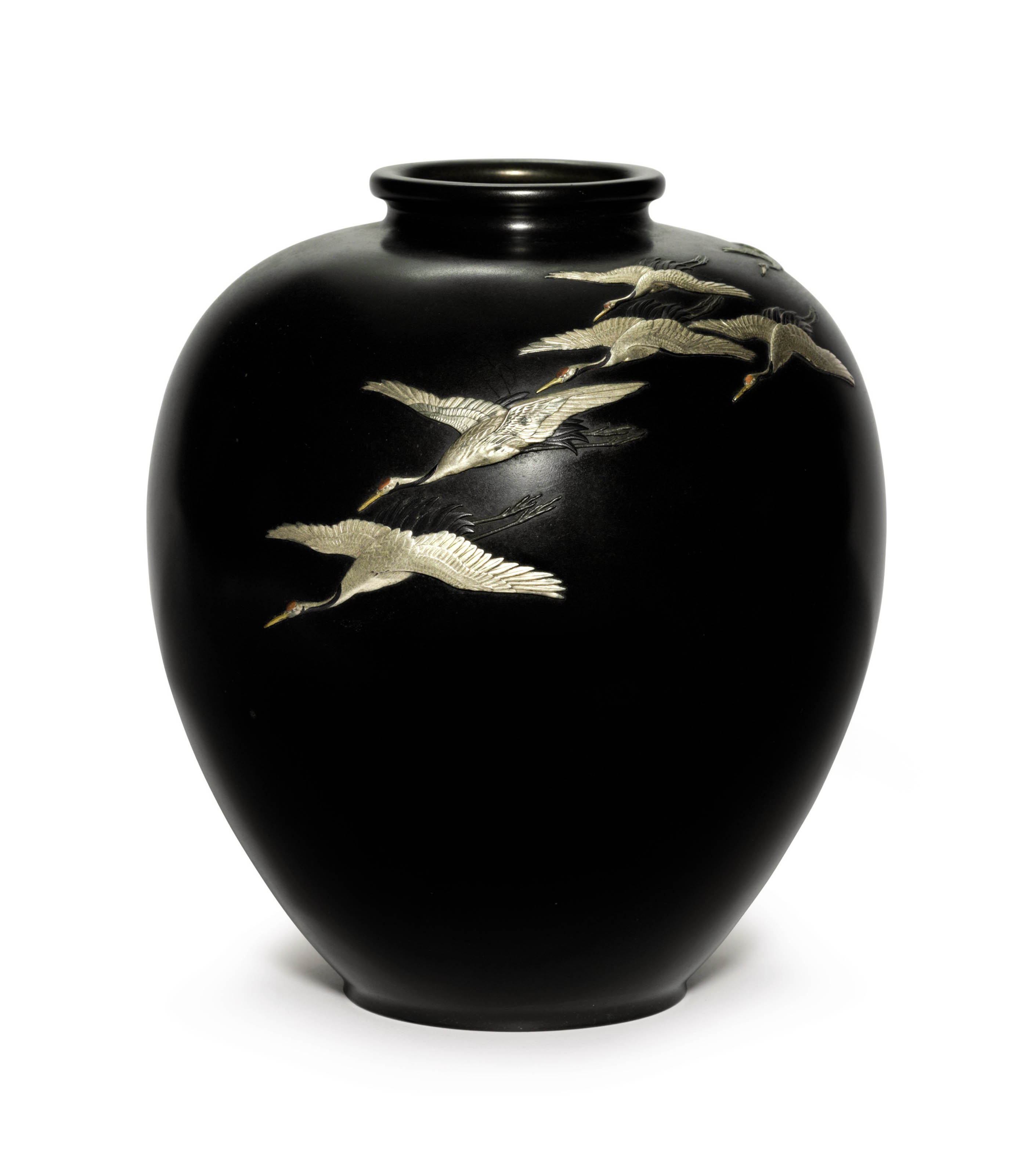 A Softmetaldecorated bronze vase , MEIJI PERIOD (LATE 19TH CENTURY