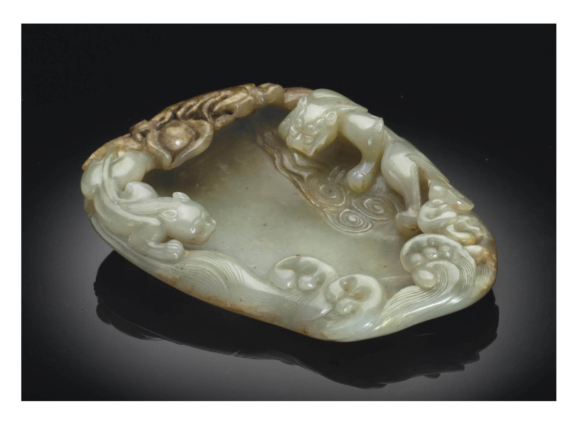 A WHITE JADE OPENWORK 'DRAGON' PLAQUE , SONG DYNASTY (960-1279