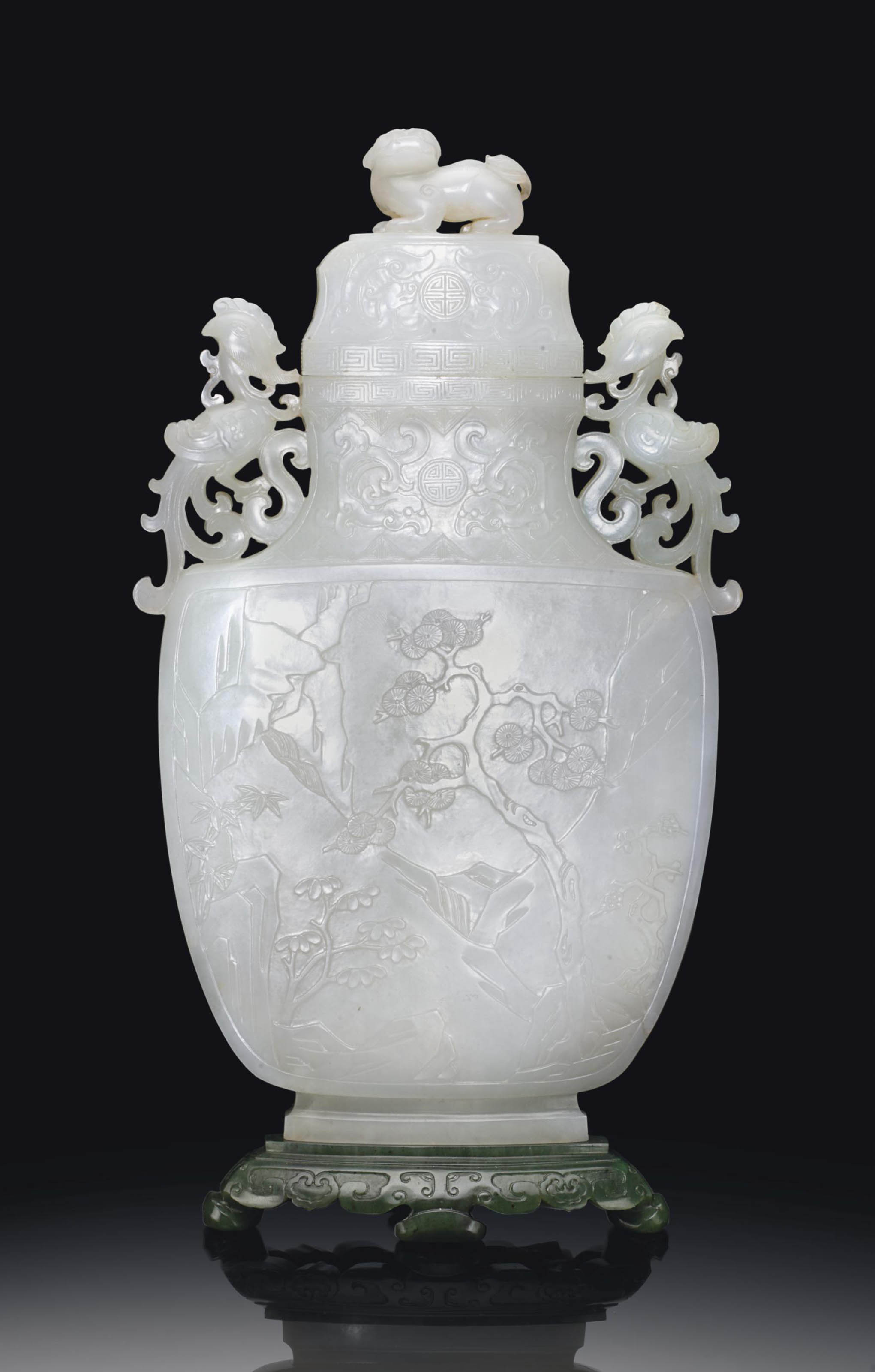 A WHITE JADE BALUSTER VASE AND COVER , 18TH/19TH CENTURY Christie's