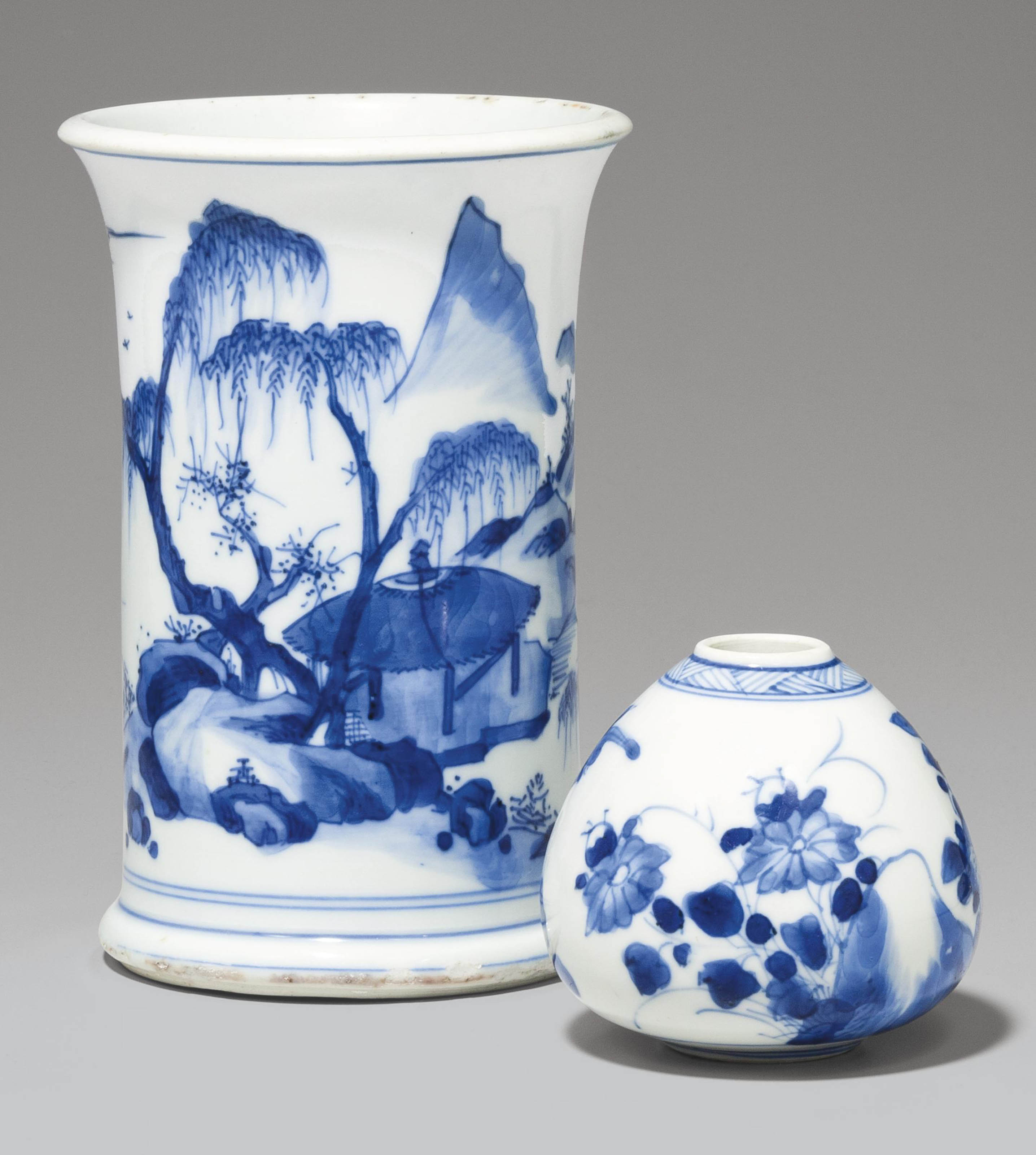 清雍正青花瓜瓞綿綿紋瓜棱式小罐六字楷書款, YONGZHENG SIX