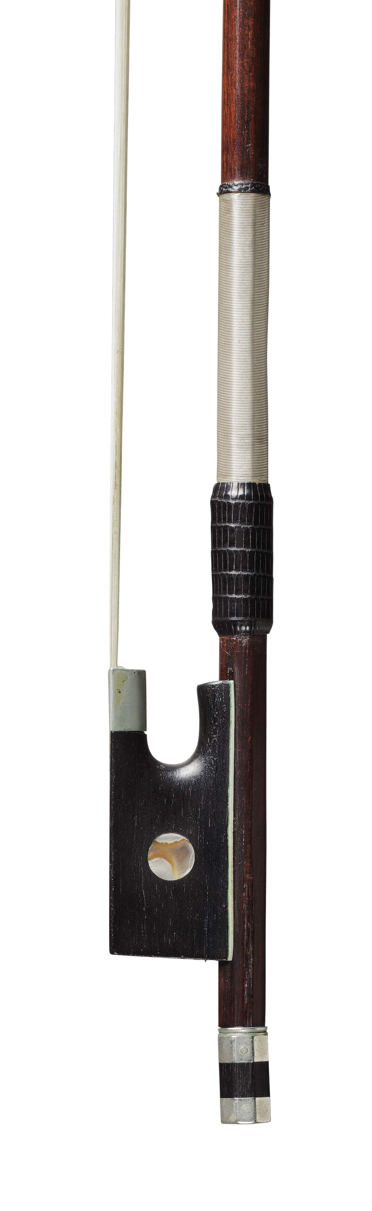 CLAUDE JOSEPH FONCLAUSE A NICKEL MOUNTED VIOLIN BOW PARIS