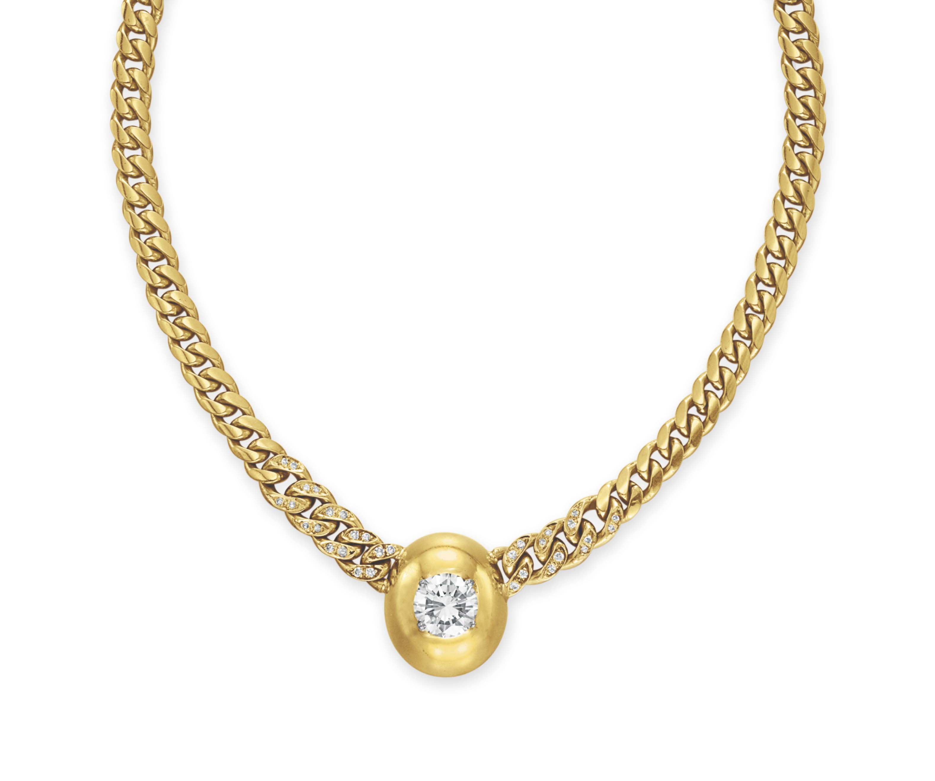 A DIAMOND AND GOLD NECKLACE Christie's