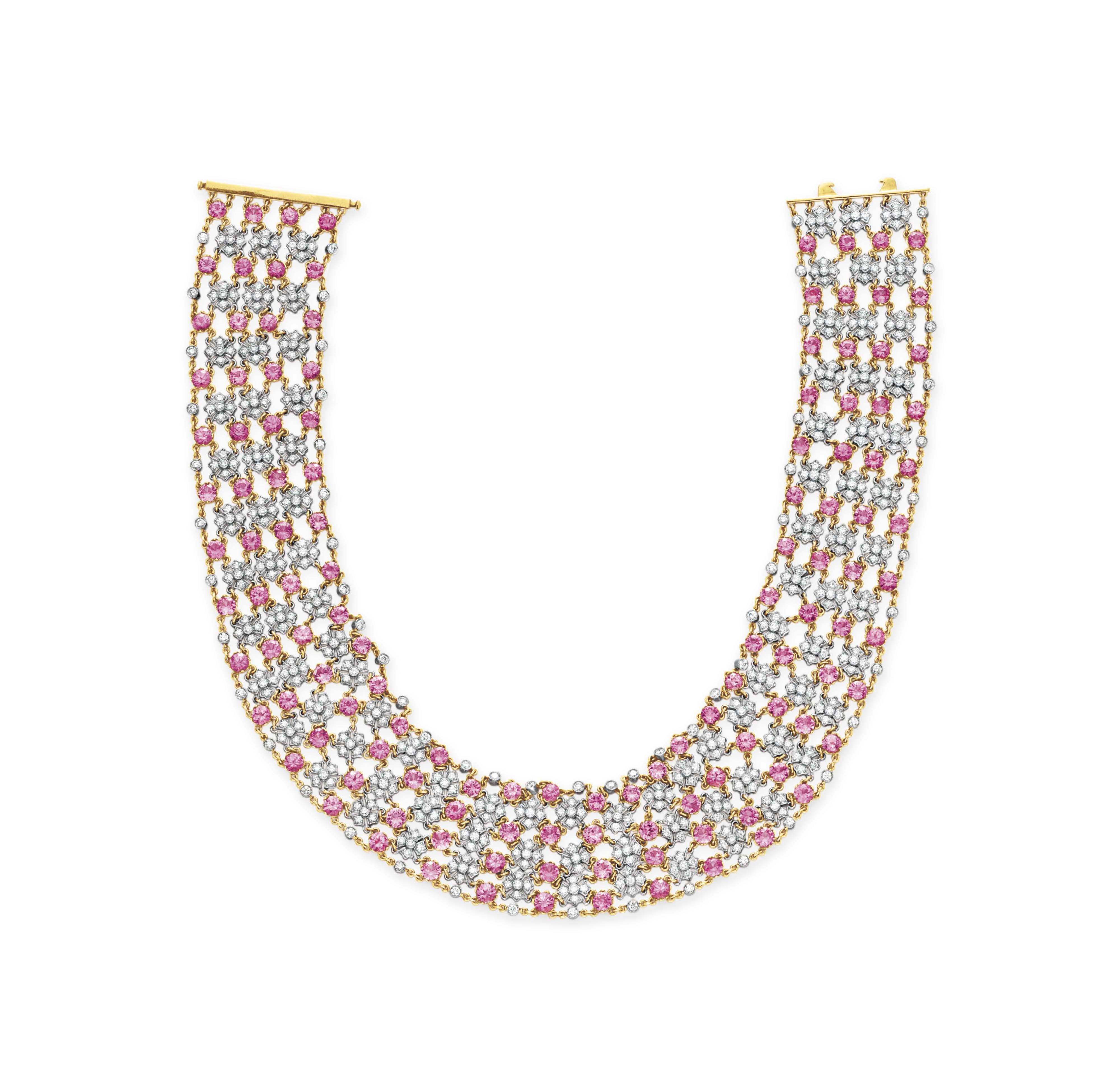 pink sapphire necklace tiffany