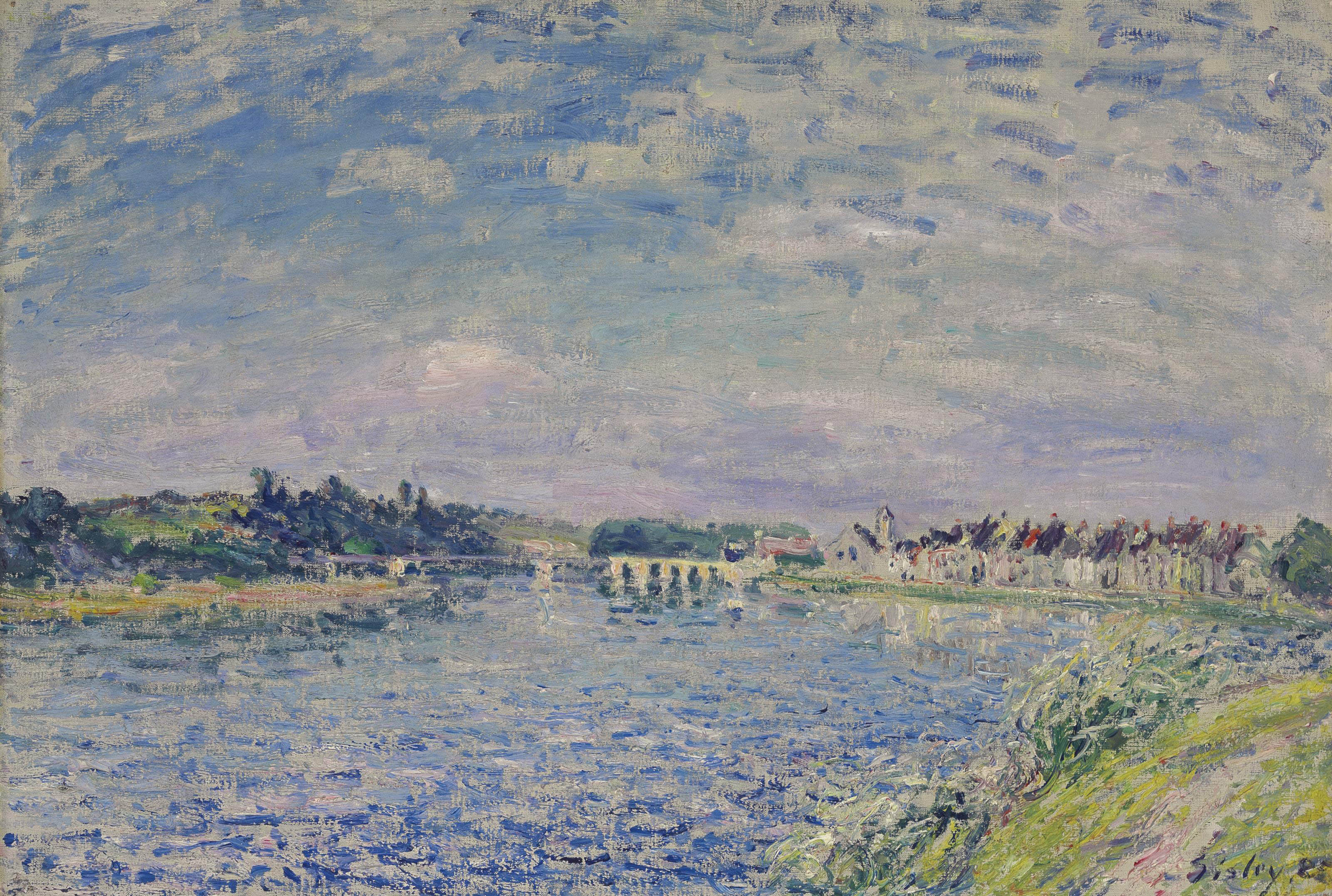 Alfred Sisley、MORET-SUR-LOING、画集画、新品額装付 Hand Painted Oil on Canvas Reproduction - Alfred Sisley's
