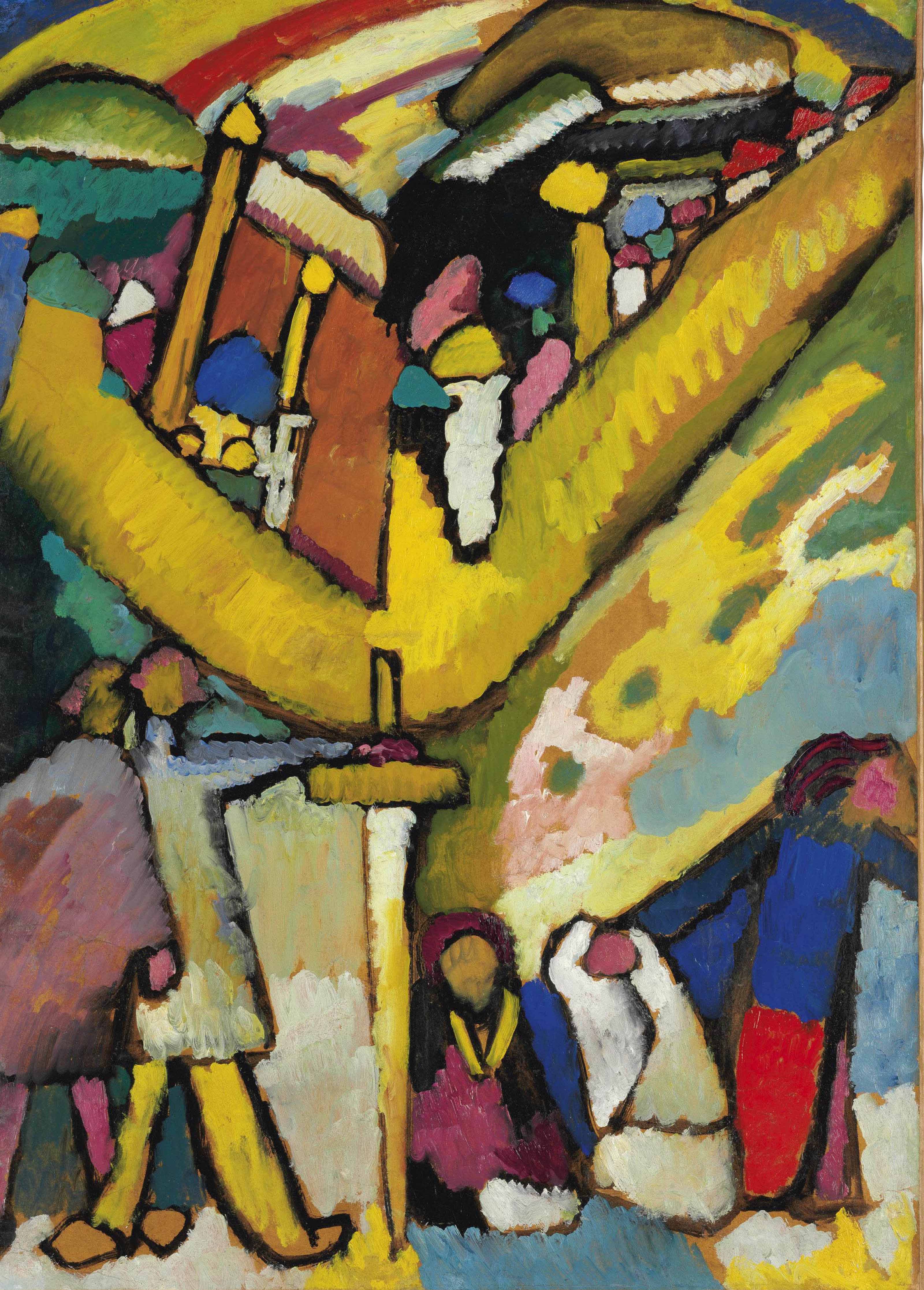 Wassily Kandinsky (1866-1944), Studie f&uuml;r Improvisation 8, 1909. 38⅝ x 27&frac12;  in (98 x 70  cm). Sold for $23,042,500 on 7 November 2012  at Christie&rsquo;s in New York