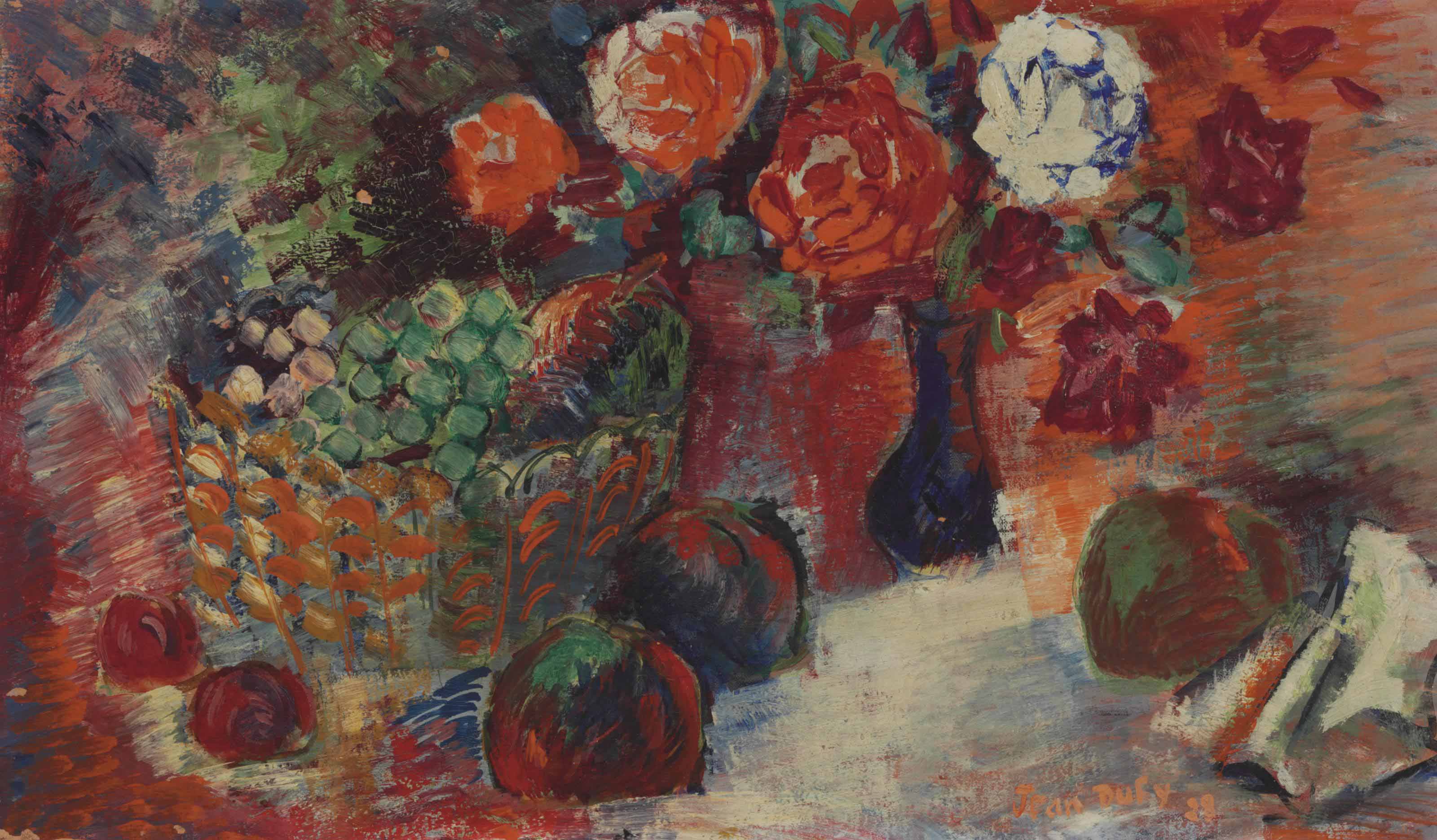 Jean Dufy 1888 1964 Nature Morte Aux Fruits Et Bouquet