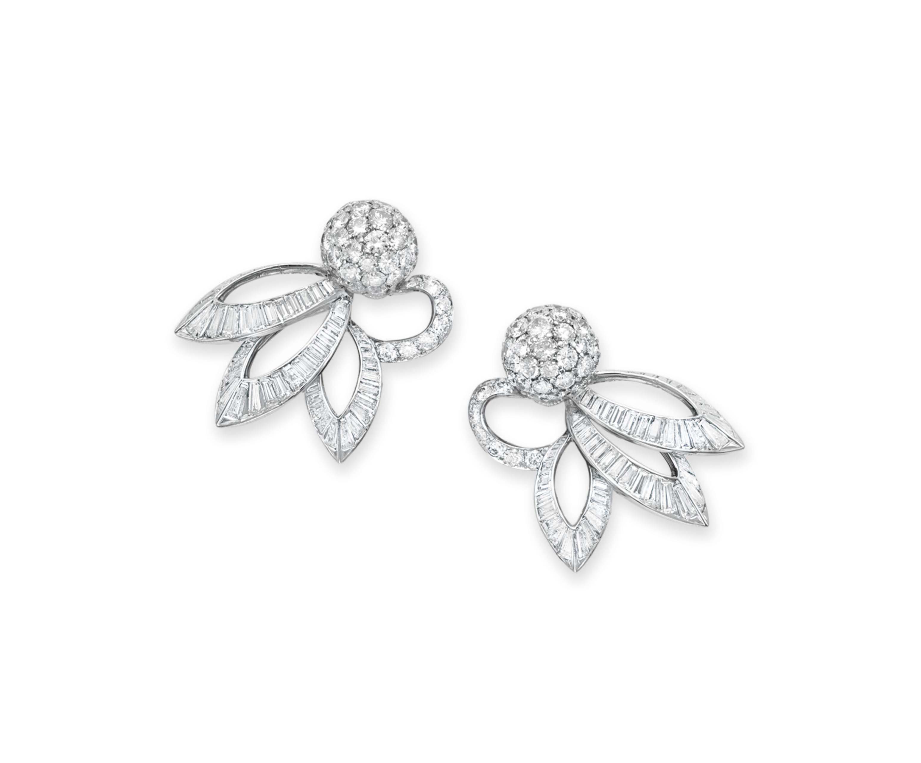 A PAIR OF DIAMOND EAR CLIPS, BY CARTIER Christie's