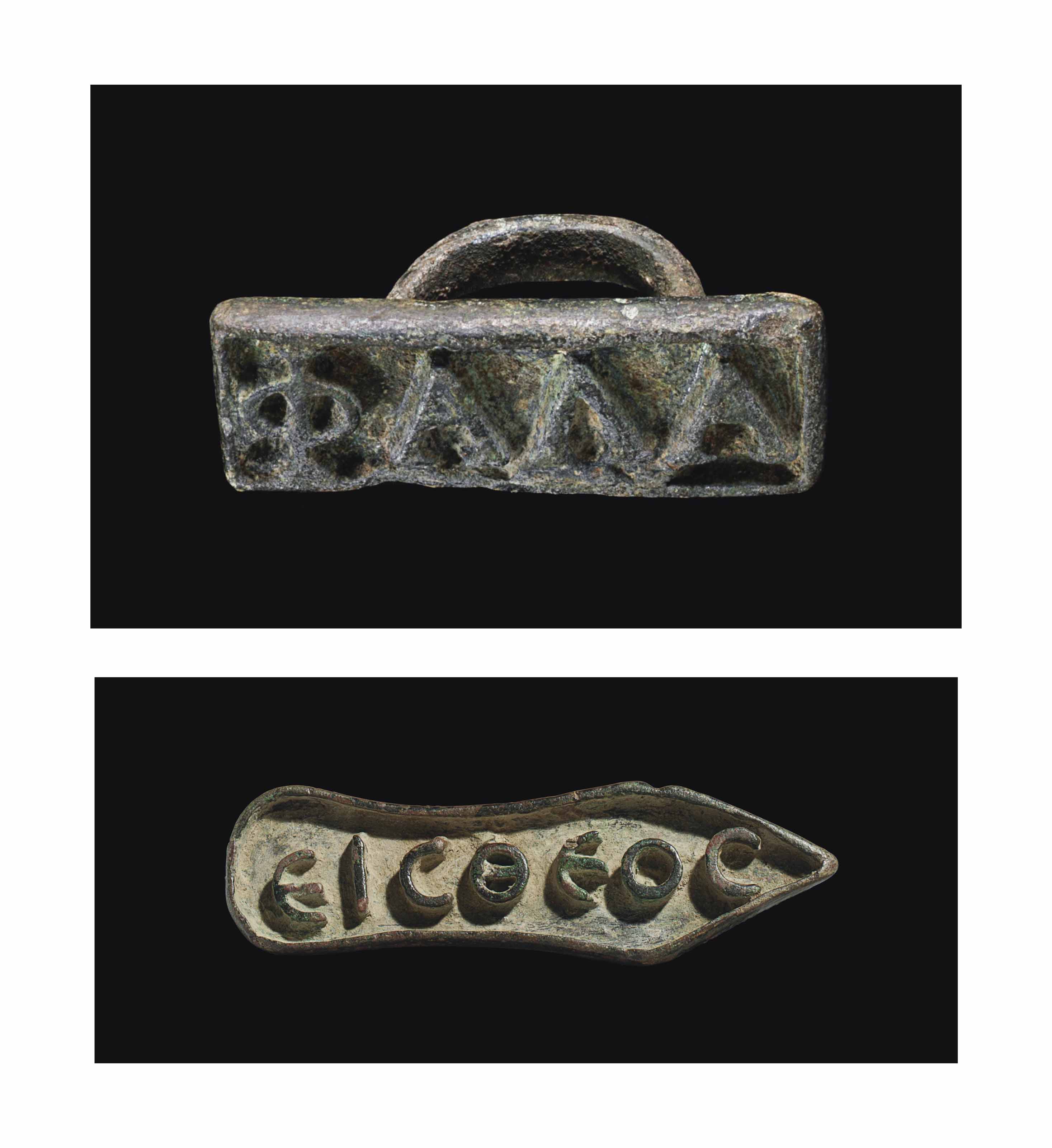 TWO BYZANTINE BRONZE BREAD STAMPS , CIRCA 4TH7TH CENTURY A.D. Christie's