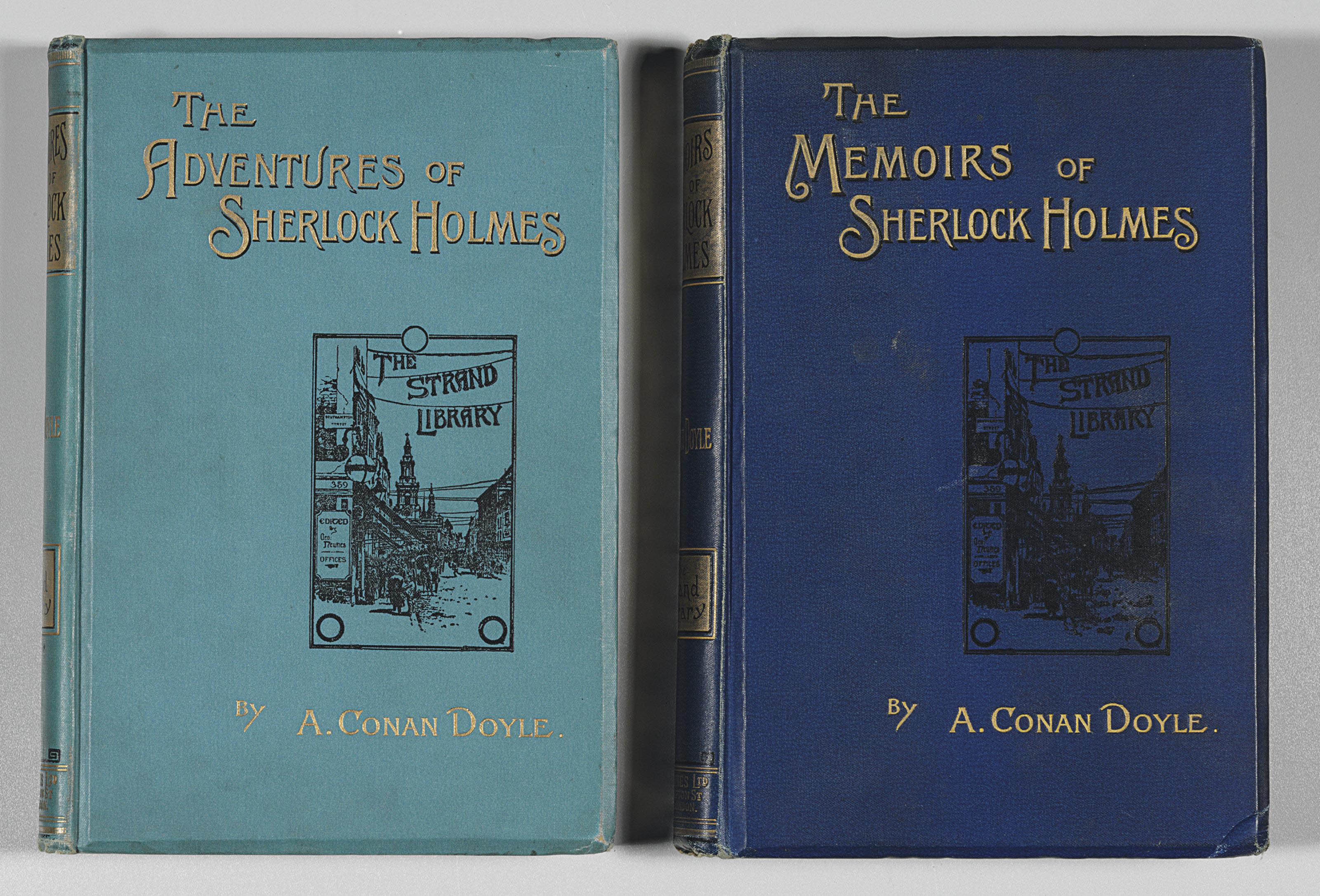 Doyle Arthur Conan Sir 1859 1930 The Adventures Of Sherlock Holmes London Printed By The Gresham Press For George Newnes 1892 Small 4o Illustrations In Text By Sidney Paget Original Light Blue Gilt Decorated Pictorial