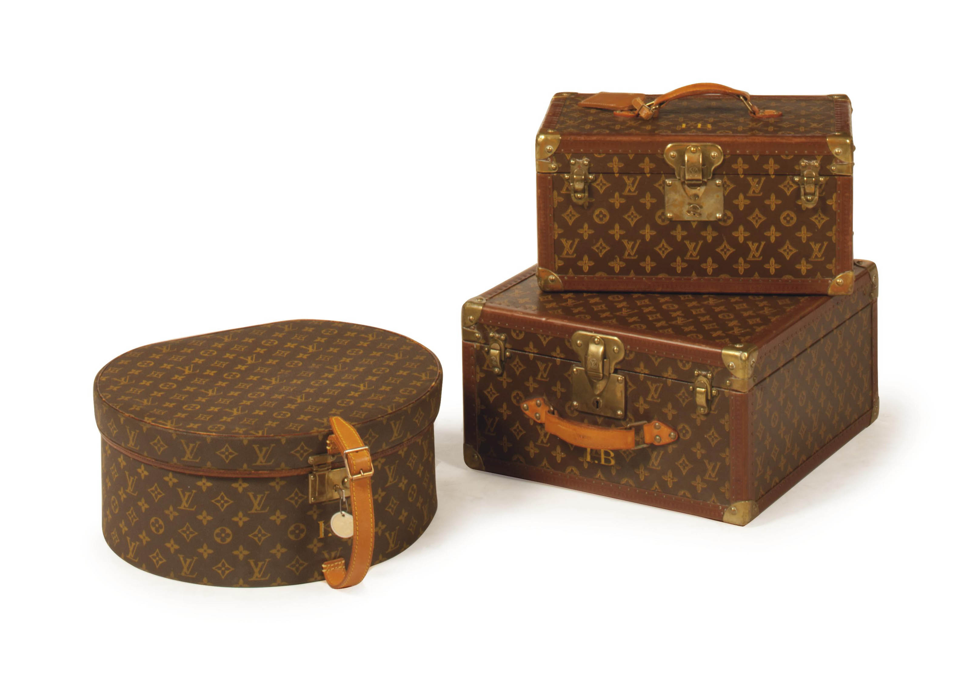 THREE PIECES OF LOUIS VUITTON MONOGRAMMED CANVAS LUGGAGE, , FIRST HALF