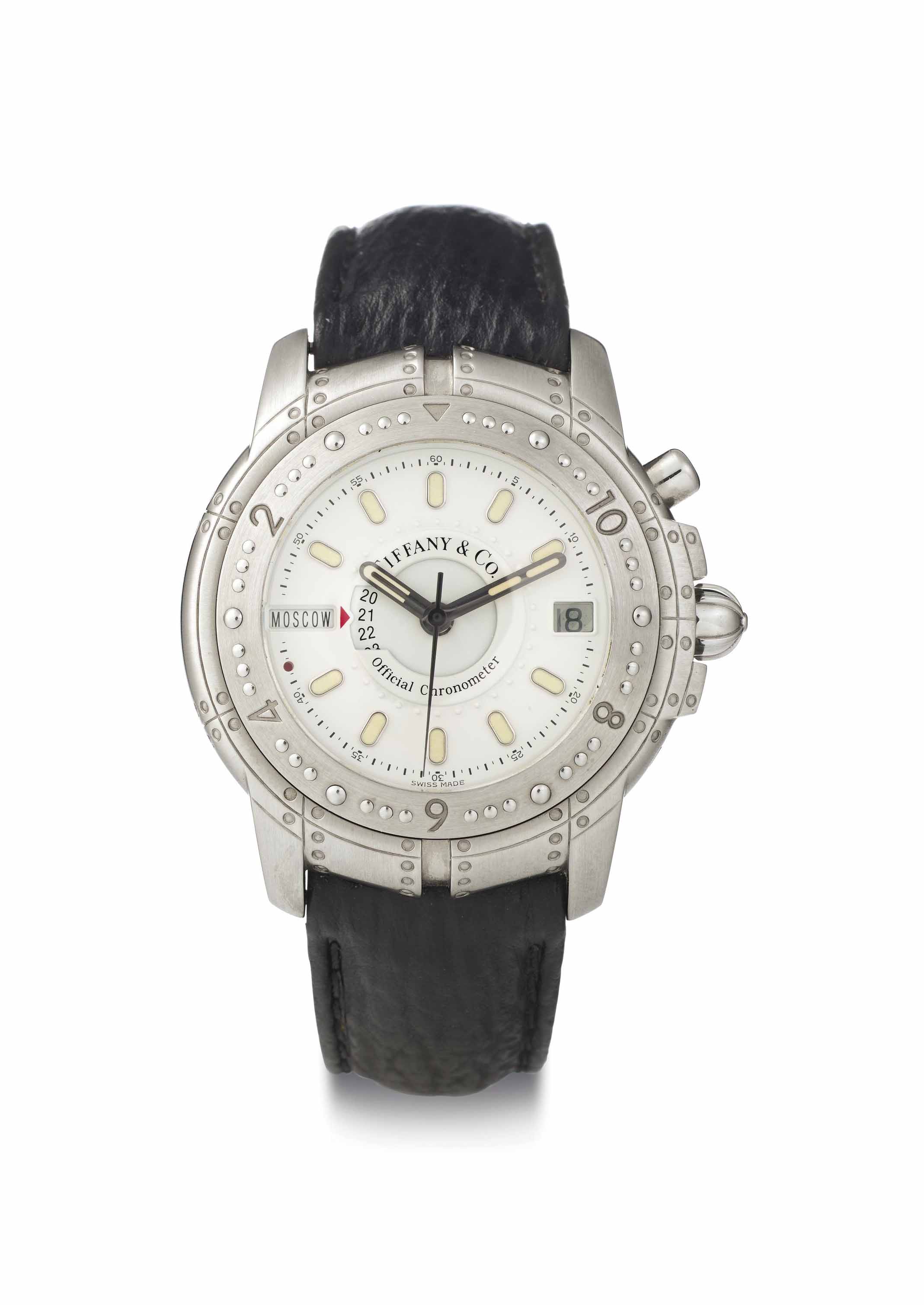 Tiffany Co. A Stainless Steel World Time Wristwatch SIGNED TIFFANY CO. STREAMERICA REF. M1411 CIRCA 1995 Christie s