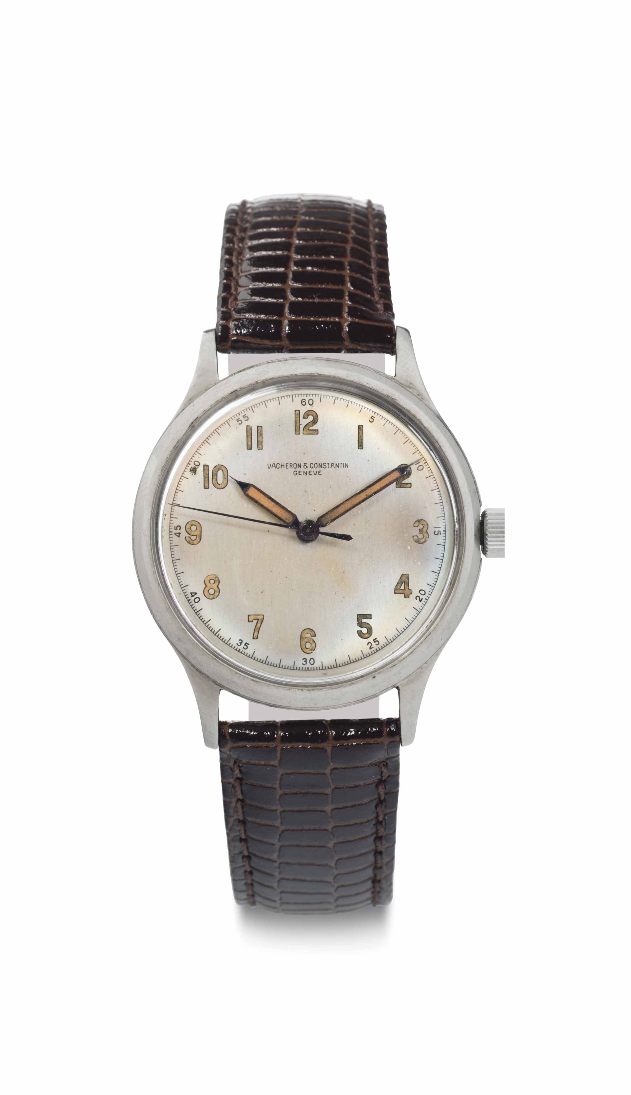 Vacheron Constantin. A Fine Stainless Steel Wristwatch with Center